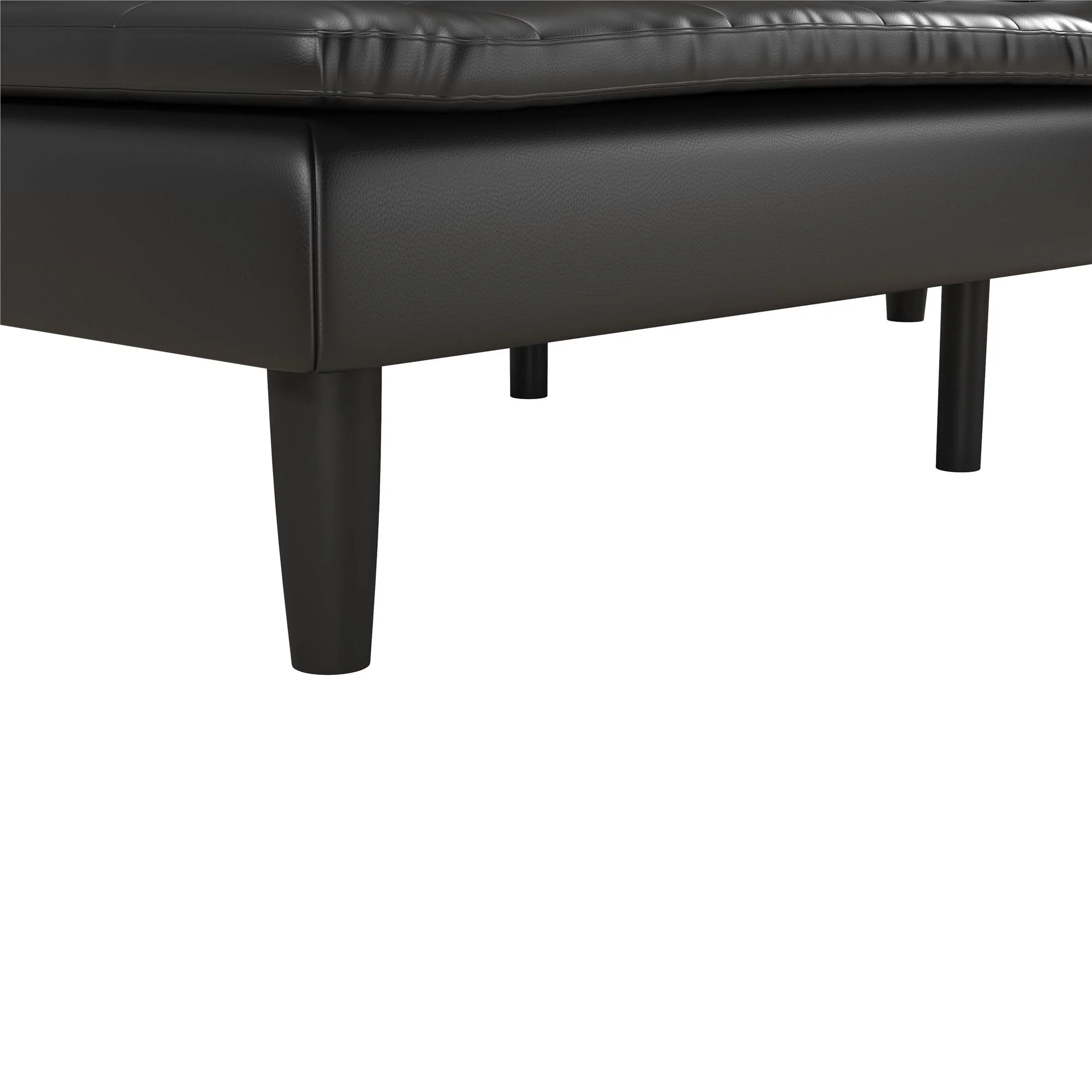 Mainstays Memory Foam 71.5" Futon with Cupholder and USB, Black Faux Leather - Image 28
