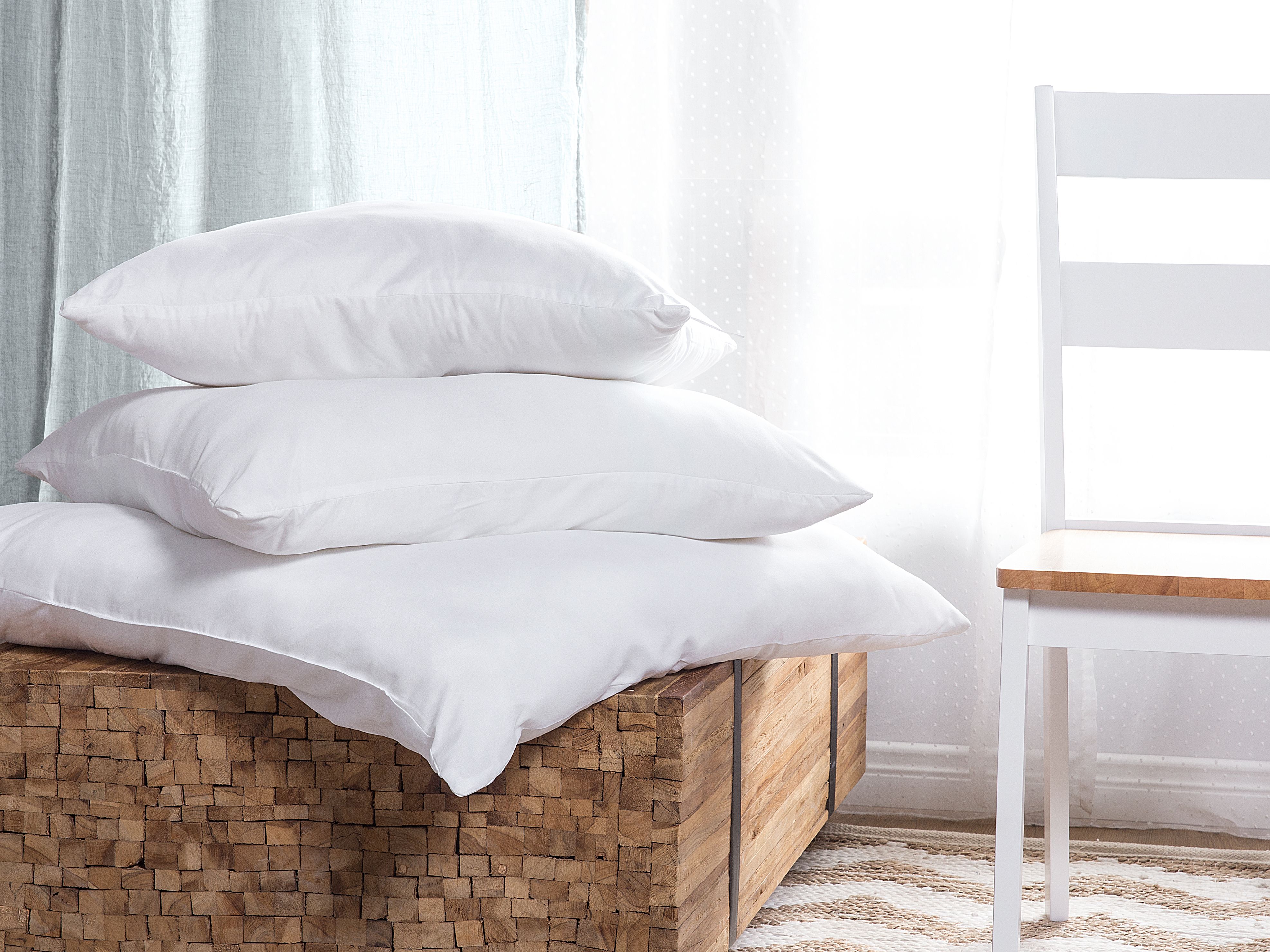 Bed Pillow ERRIGAL Low Microfibre 80 x 80 cm White