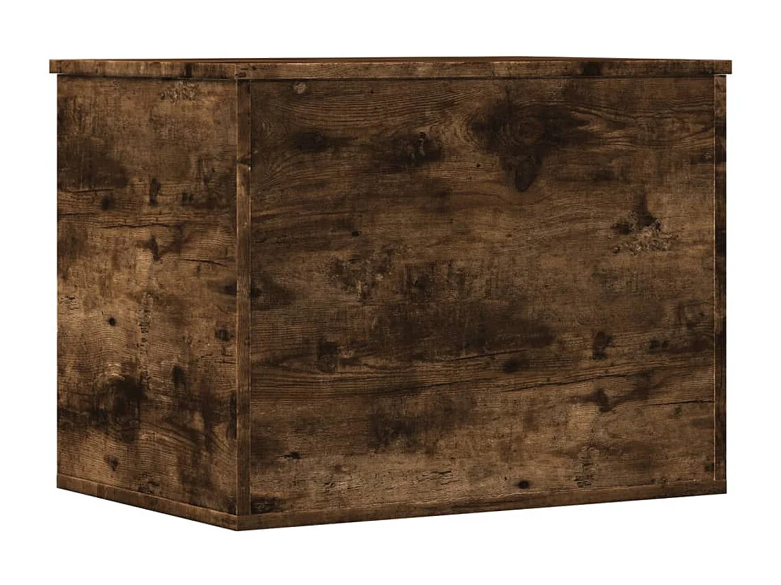 Boîte de rangement chêne fumé 60x42x46 cm bois d'ingénierie