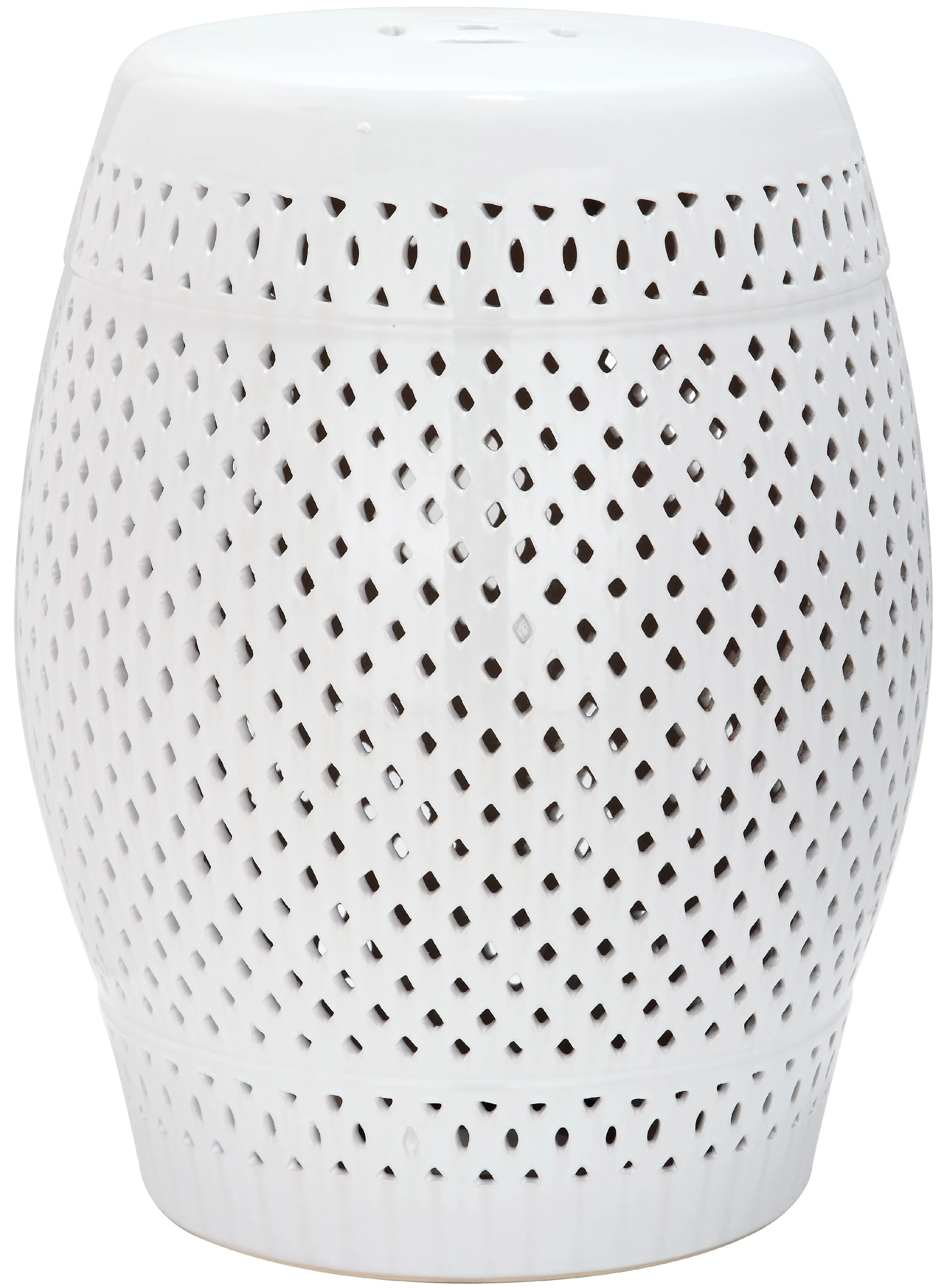 Safavieh Diamond Drum Indoor/Outdoor Garden Patio Stool, White - Image 2