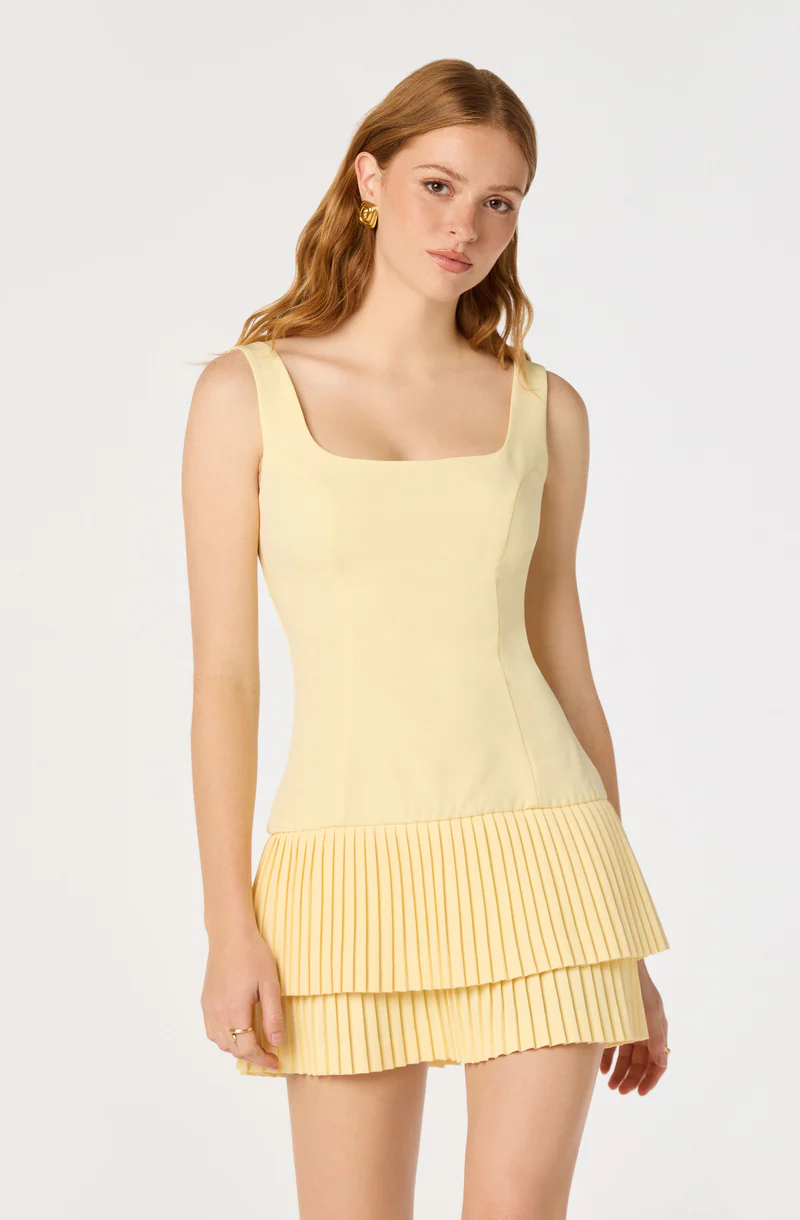 Jadah Layered Pleated Mini Dress