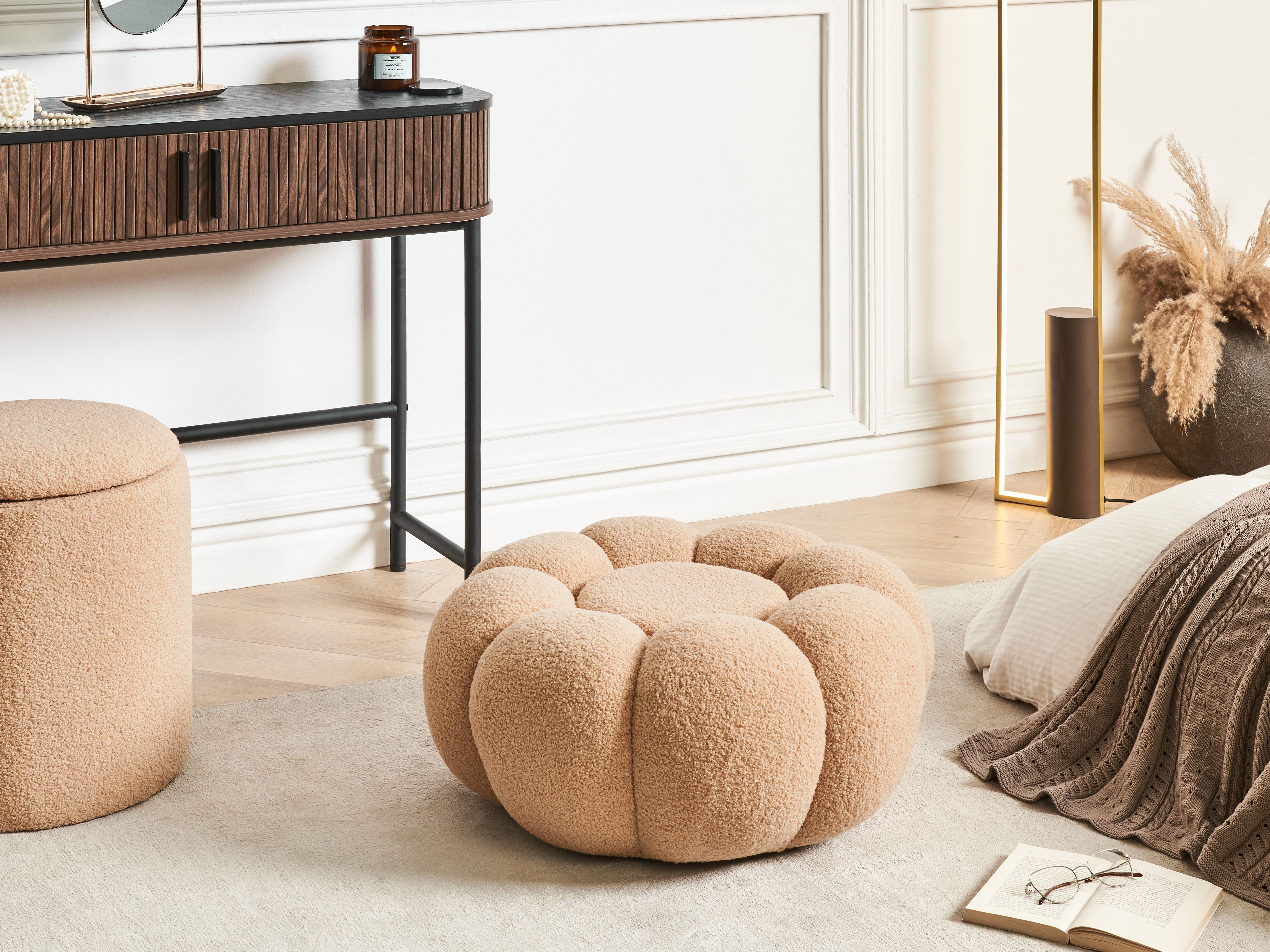 Pouffe BEAUFORT Boucle Light Brown