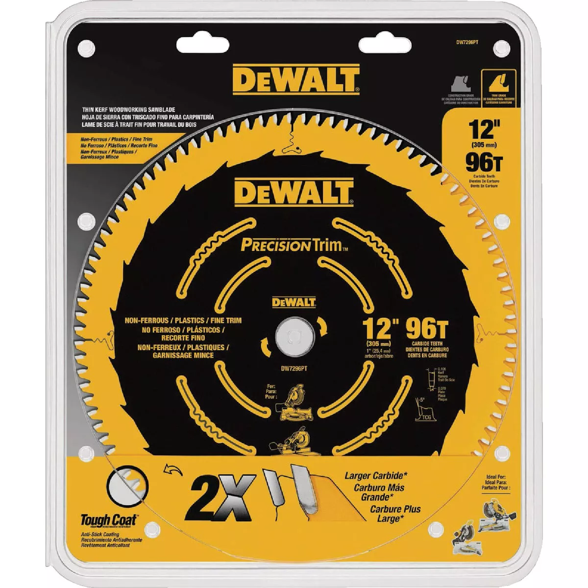 DEWALT 12 In. 100-Tooth Ultra Fine Finish Circular Saw Blade