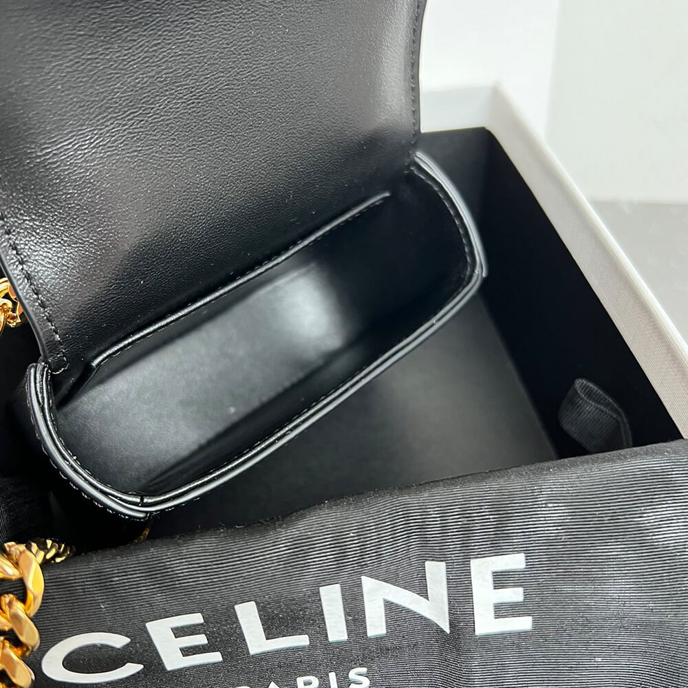 CELINE MINI CHAIN CLAUDE IN Shiny calfskin(HIGH-END GRADE)1:1High-quality replica