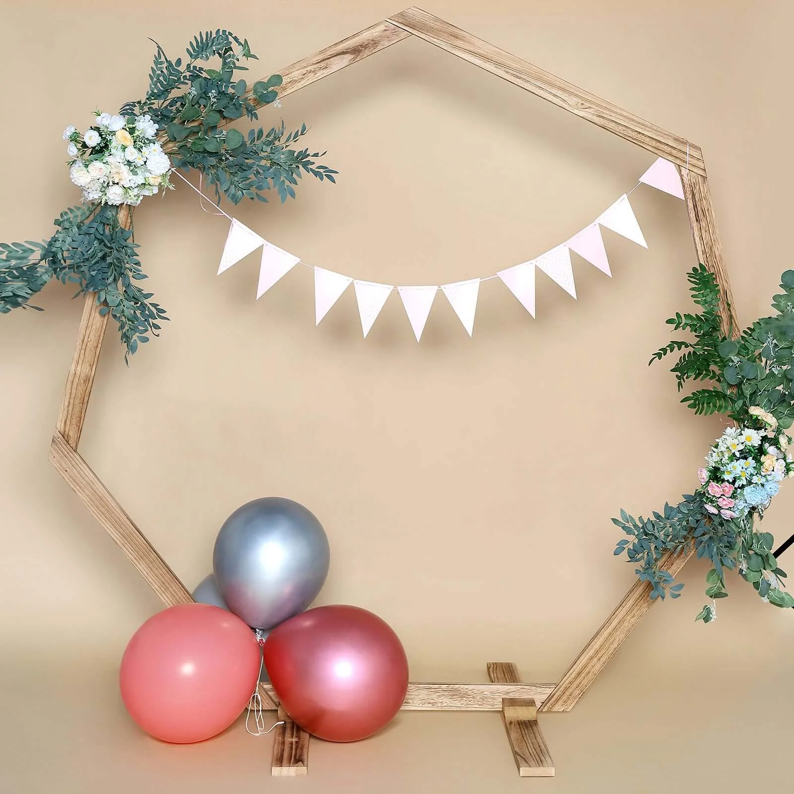 Efavormart 7FT Rustic Square Wedding Arch Wooden Backdrop Stand, Wedding Ceremony Arch - Brown - Image 58