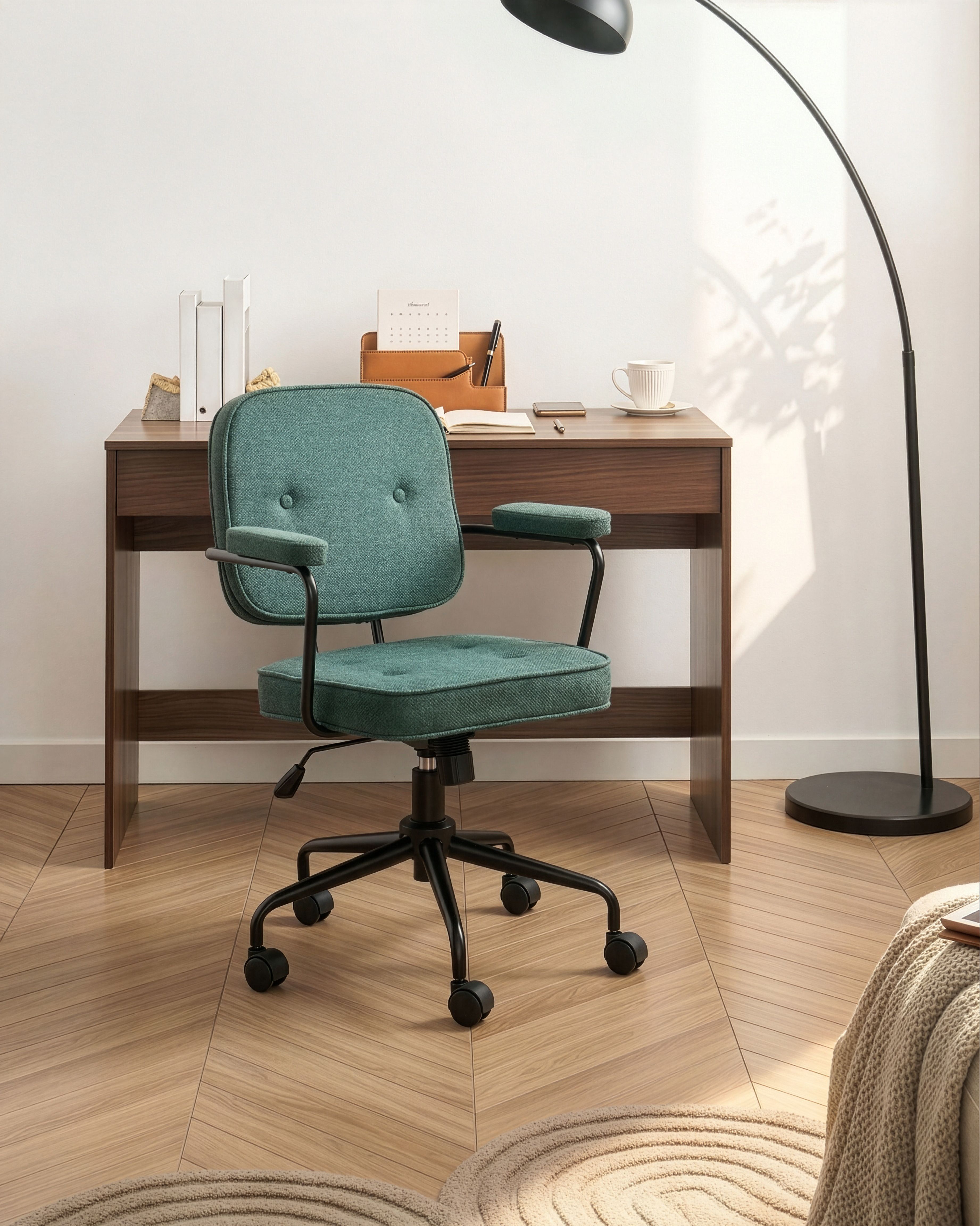 Desk Chair PAWNEE Fabric Dark Green
