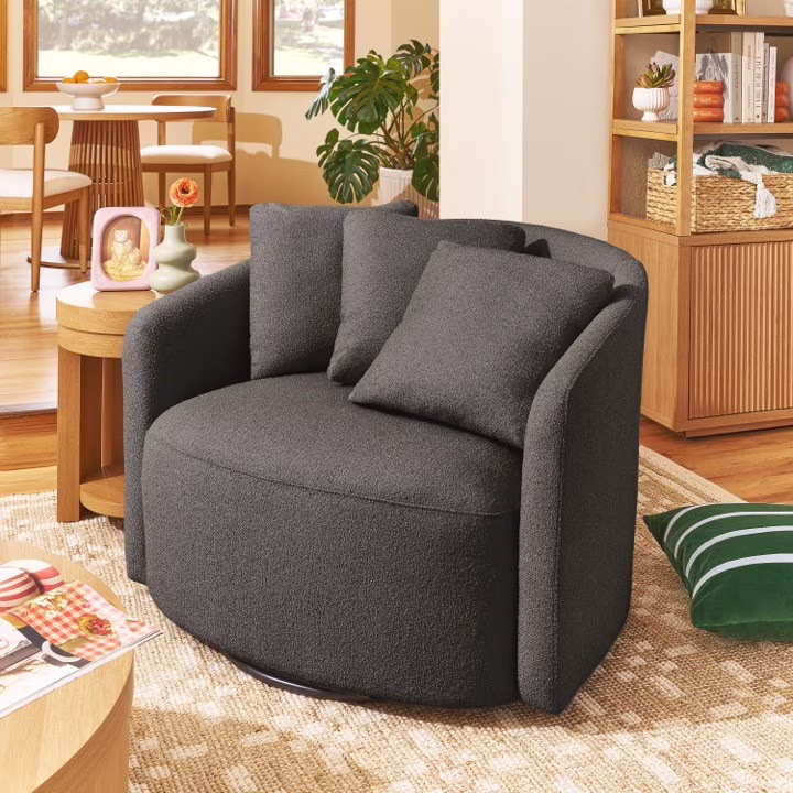 Beautiful Drew Accent Chair by Drew Barrymore, Cream Boucle - Image 3