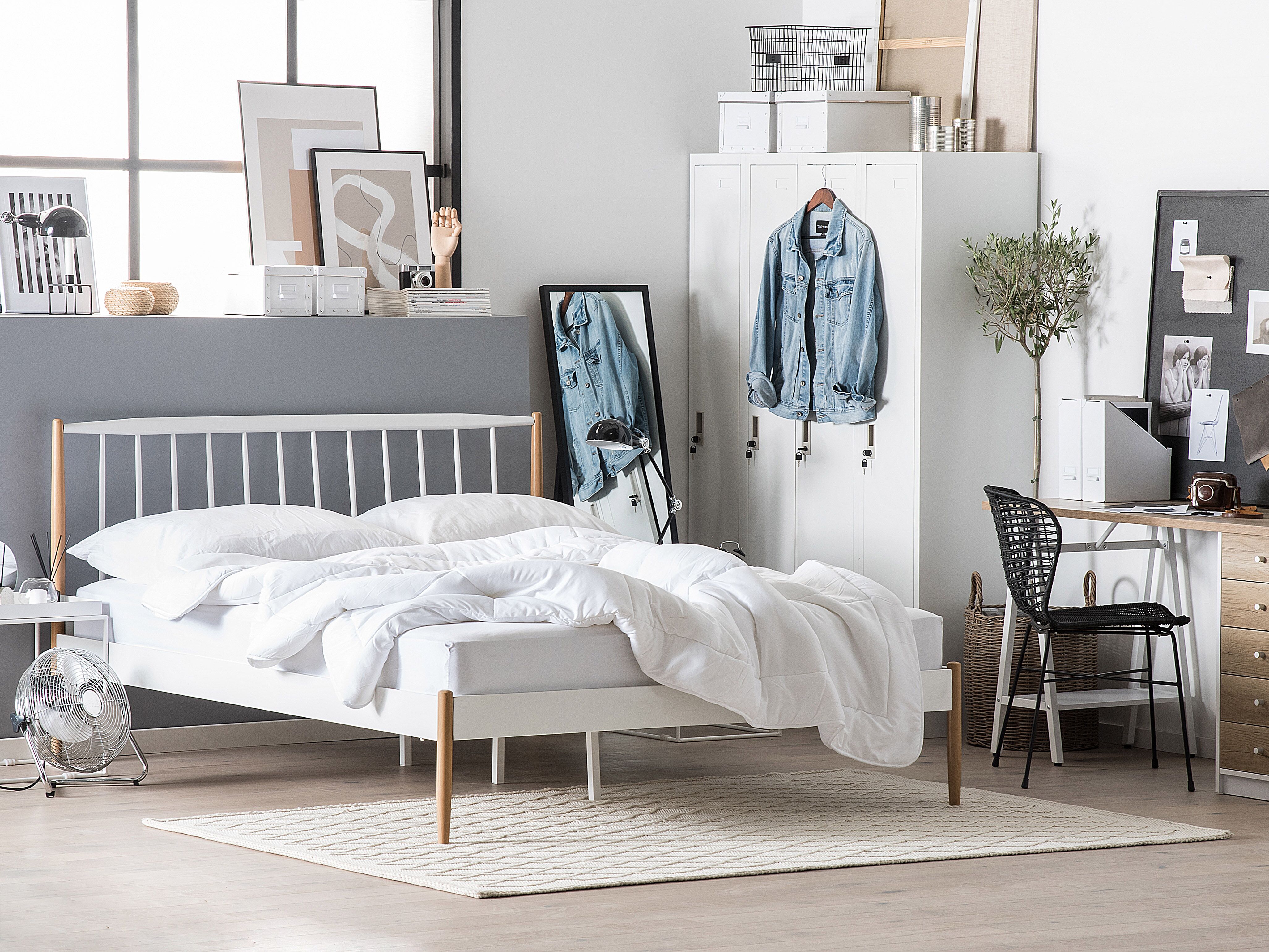 Bed Metal MAURS 160 x 200 cm (EU King Size) White