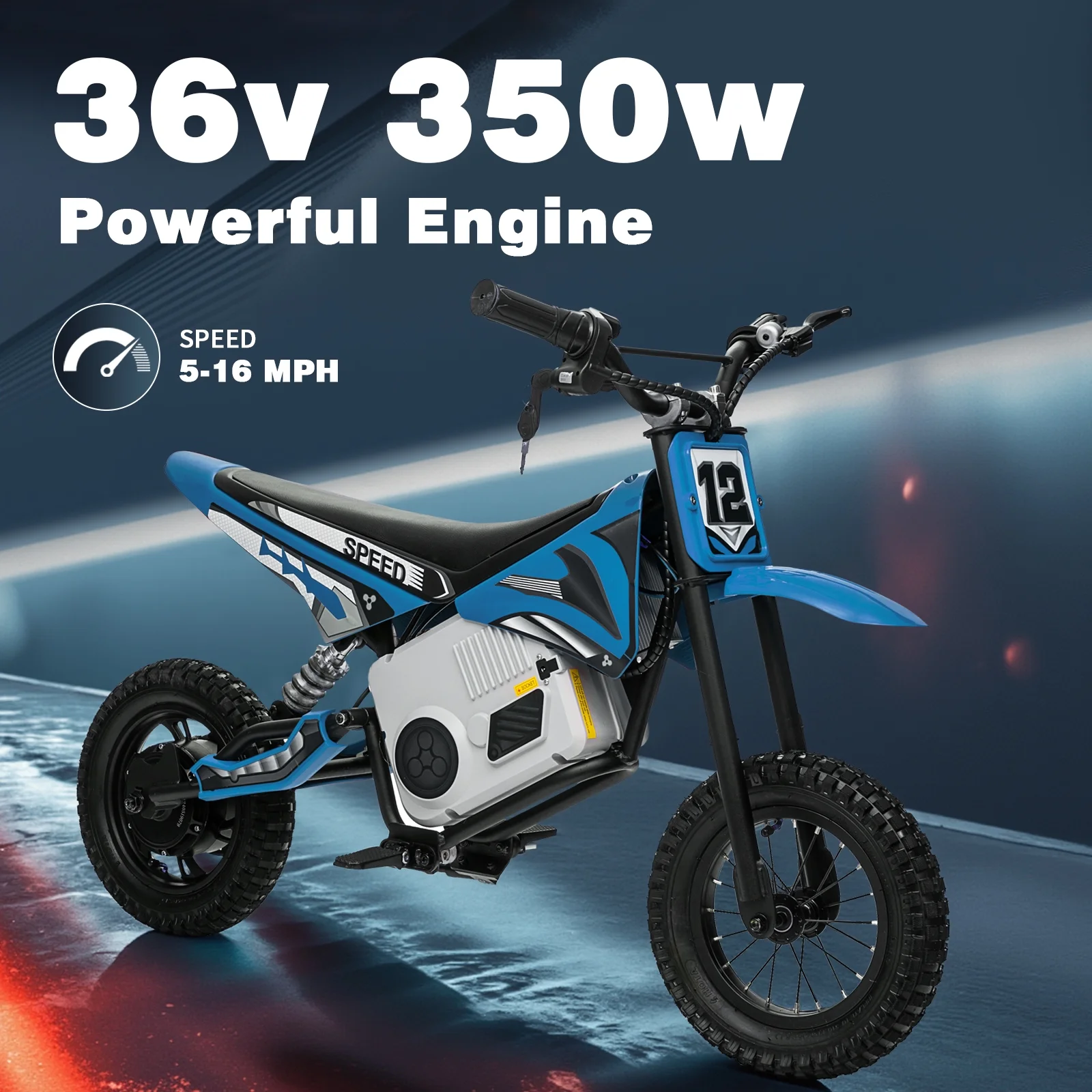 Kerry Yoo C11 36V Electric Dirt Bike for Kids 8-14, 350W Ride on Motorcycle, Electric Motorbike Teens,16 mph, High/Low Speeds-Red - Image 16