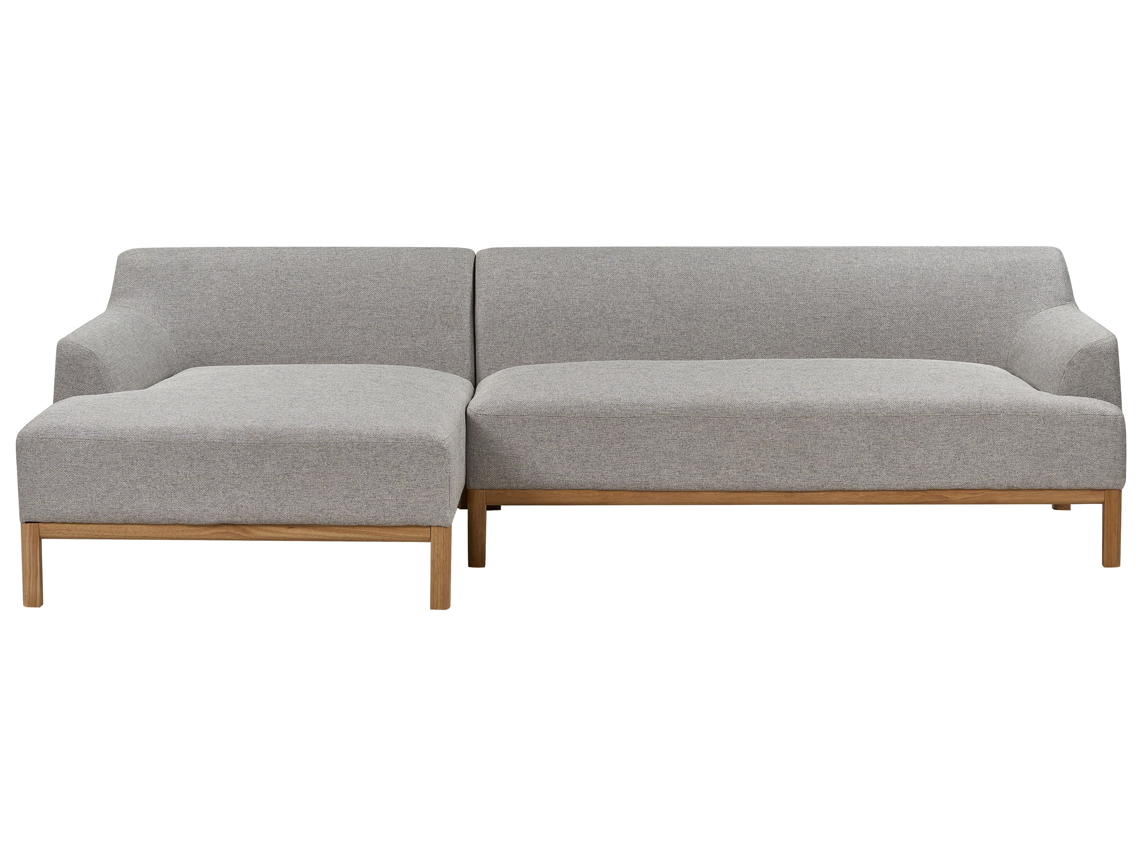 Corner Sofa 3 Seater SOSJO Fabric Light Grey Right Hand