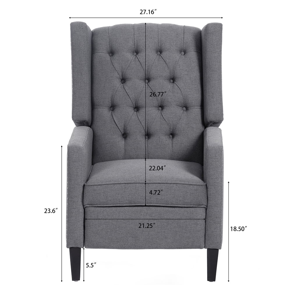 Triple Tree Modern Fabric Foam Wood Solid Print Nailhead Trim Accent Chair, Beige - Image 22