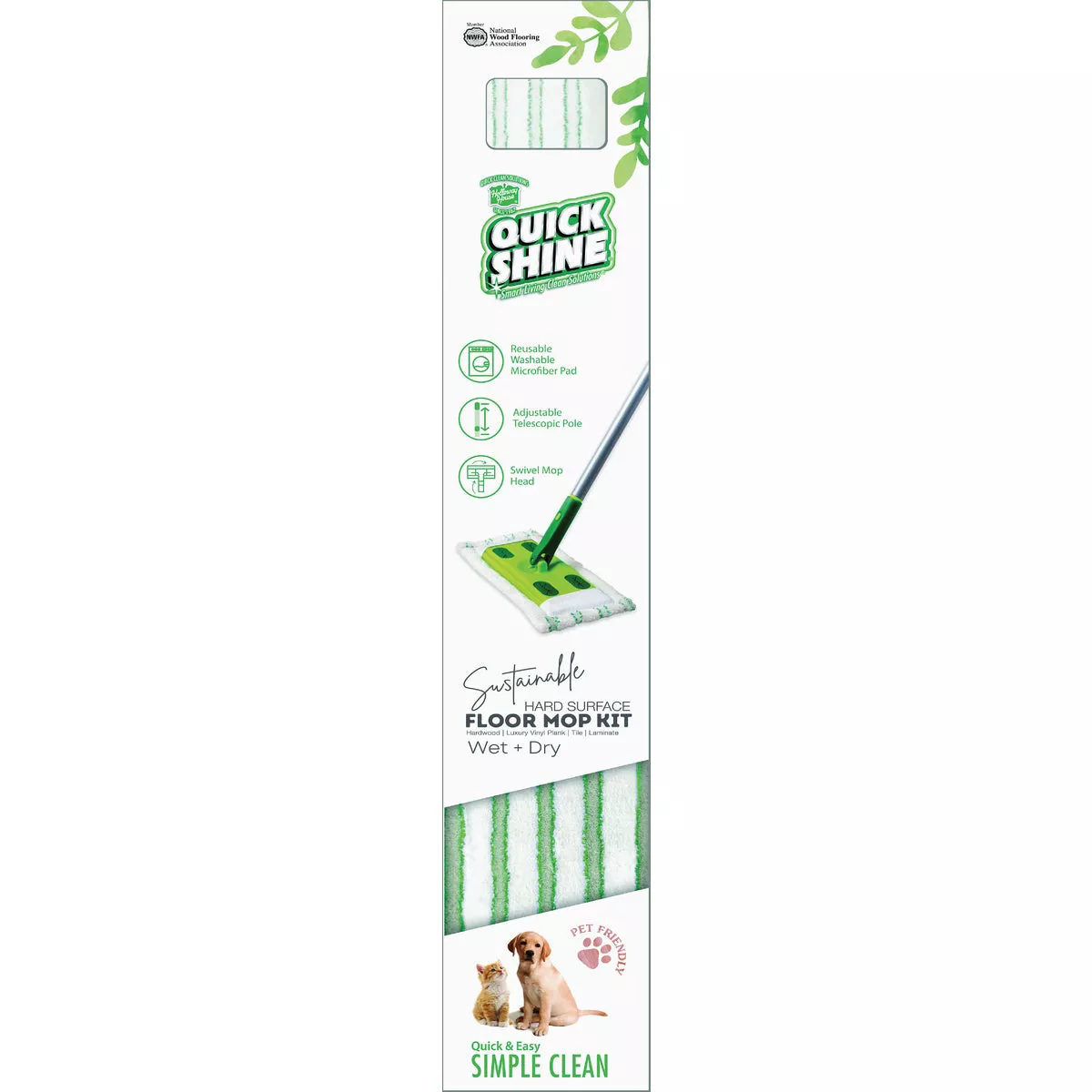 Quick Shine Hard Surface Floor Mop with Microfiber Pad Kit