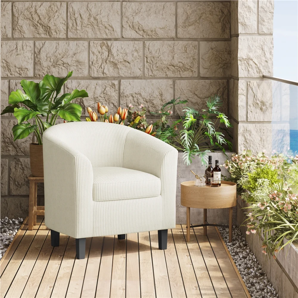 Renwick Faux Leather Barrel Accent Chair for Living Room, Set of 2, Black - Image 19