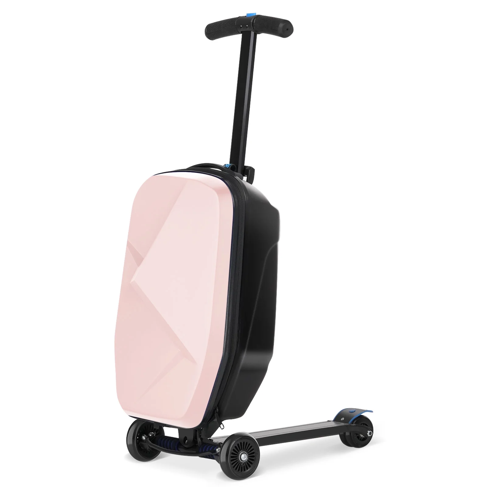 Advwin Scooter Luggage for Kids & Adults, Hardside Ride on Suitcase for Kids Ages 4-15 Multifunctional Lightweight Foldable Carry on Luggage with Wheels Ride on for Children Teenagers, Pink - Image 13