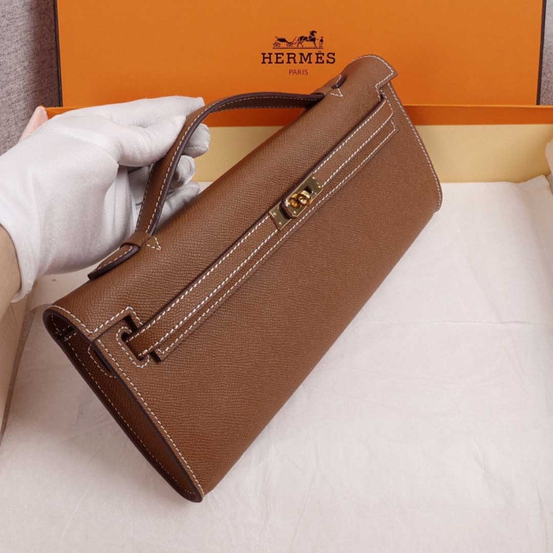 Replica Hermes Aaa-Kelly Cut Pochette Black/Brown/Blue1:1High-quality replica