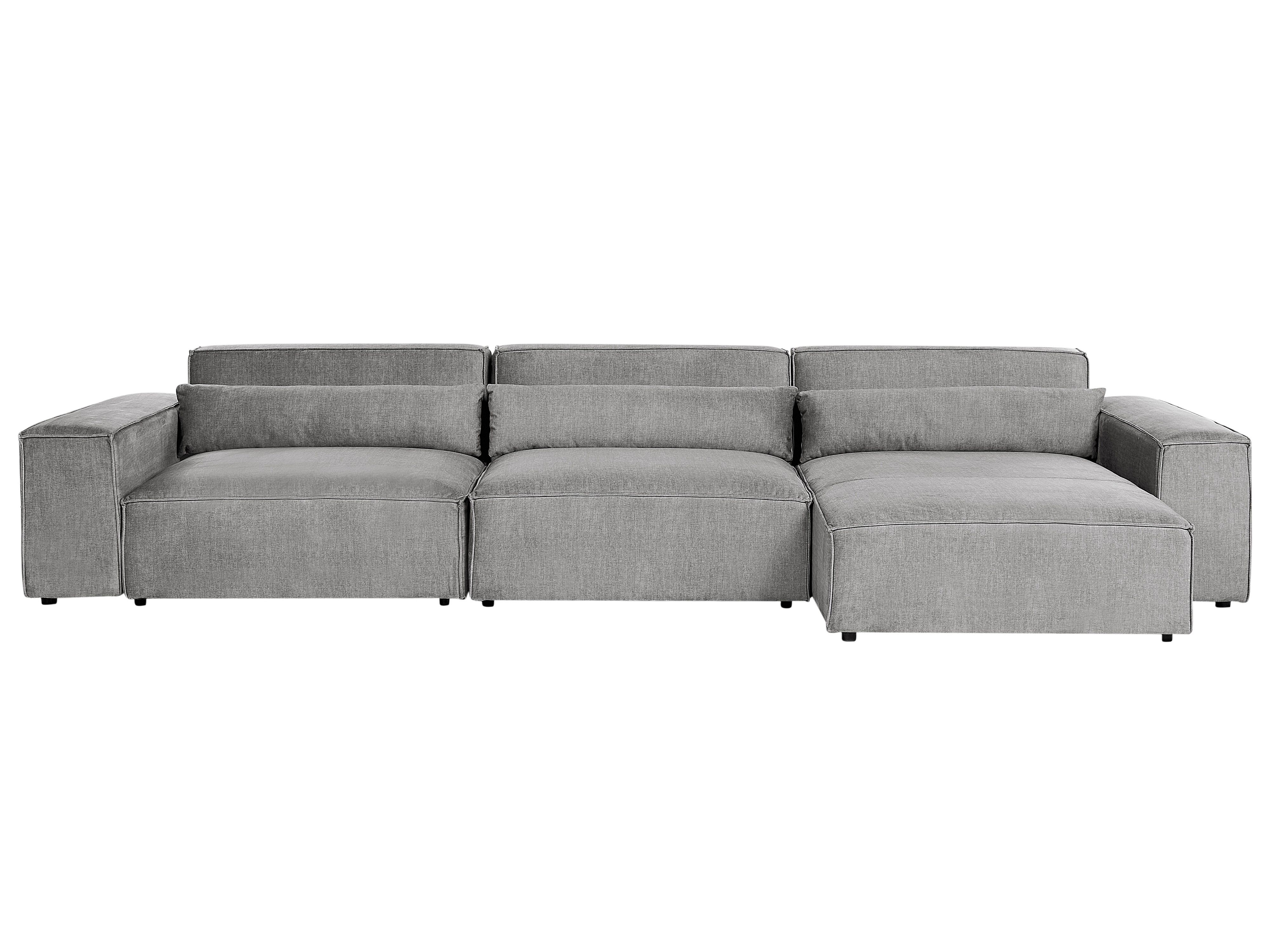 Modular Corner Sofa 4 Seater HELLNAR Fabric Grey Left Hand