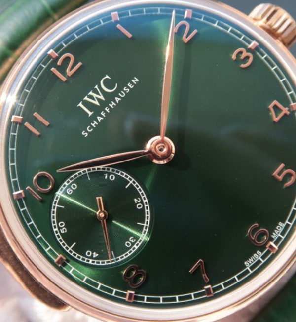 Replica IWC YLF Portuguese RG IW5242 Green Dial Gold Makers - Elite Watch Atelier