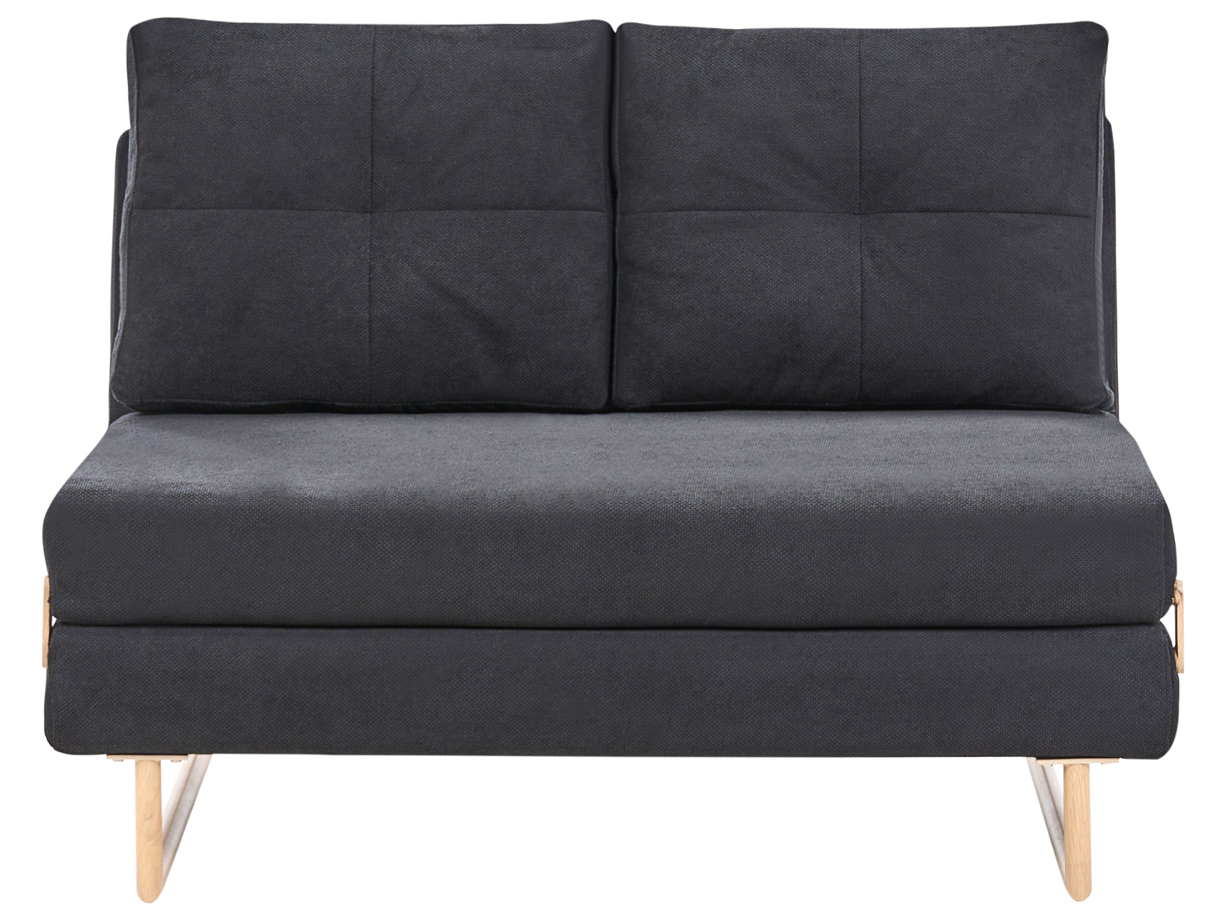Sofa Bed 2 Seater JERSLEV Fabric Black