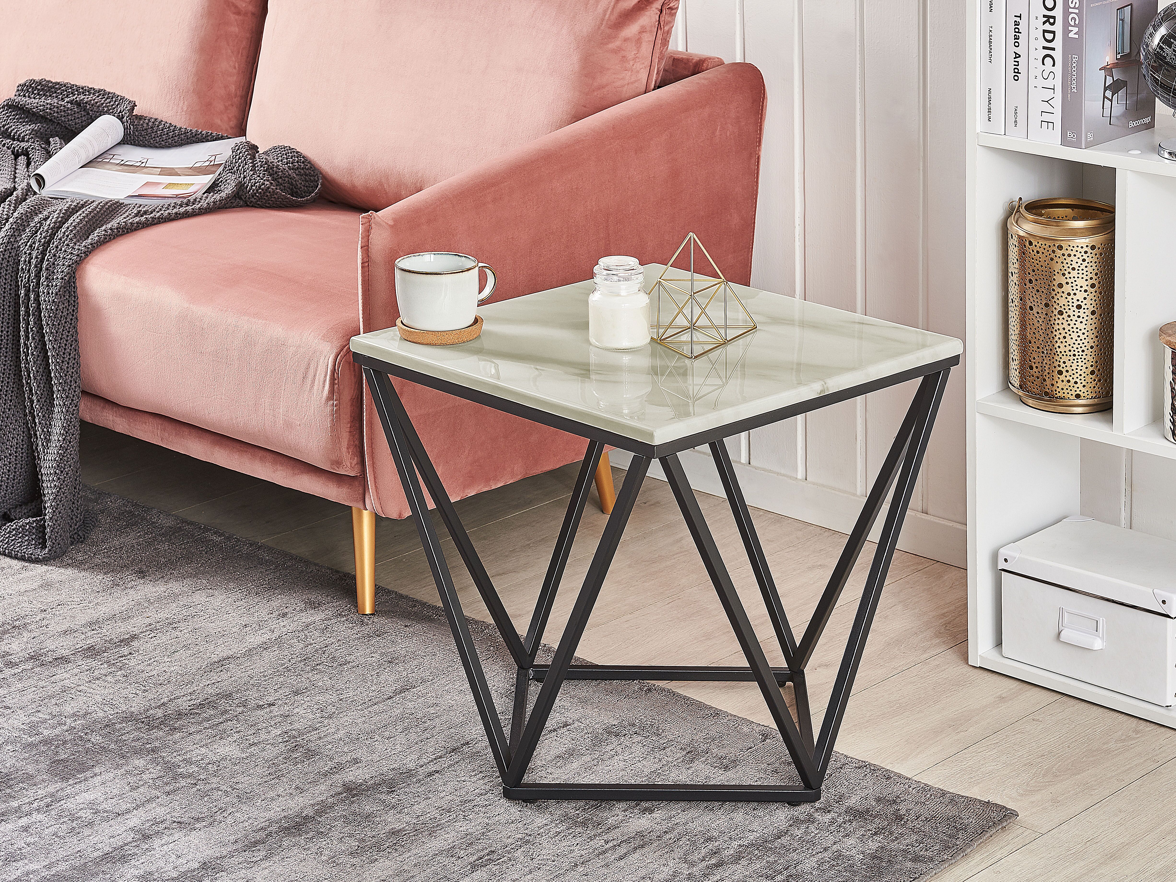 Side Table MALIBU Marble/ Black