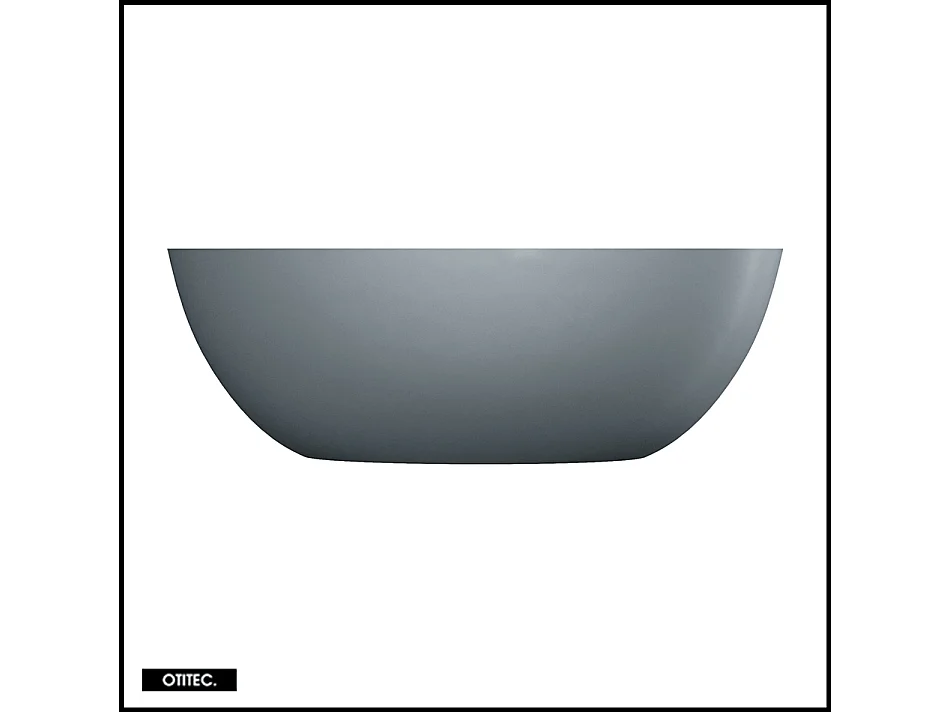 Baignoire Îlot - 160 x 75 cm - SHELL - GRIS CENDRÉ MAT - avec SIPHON INCLUS