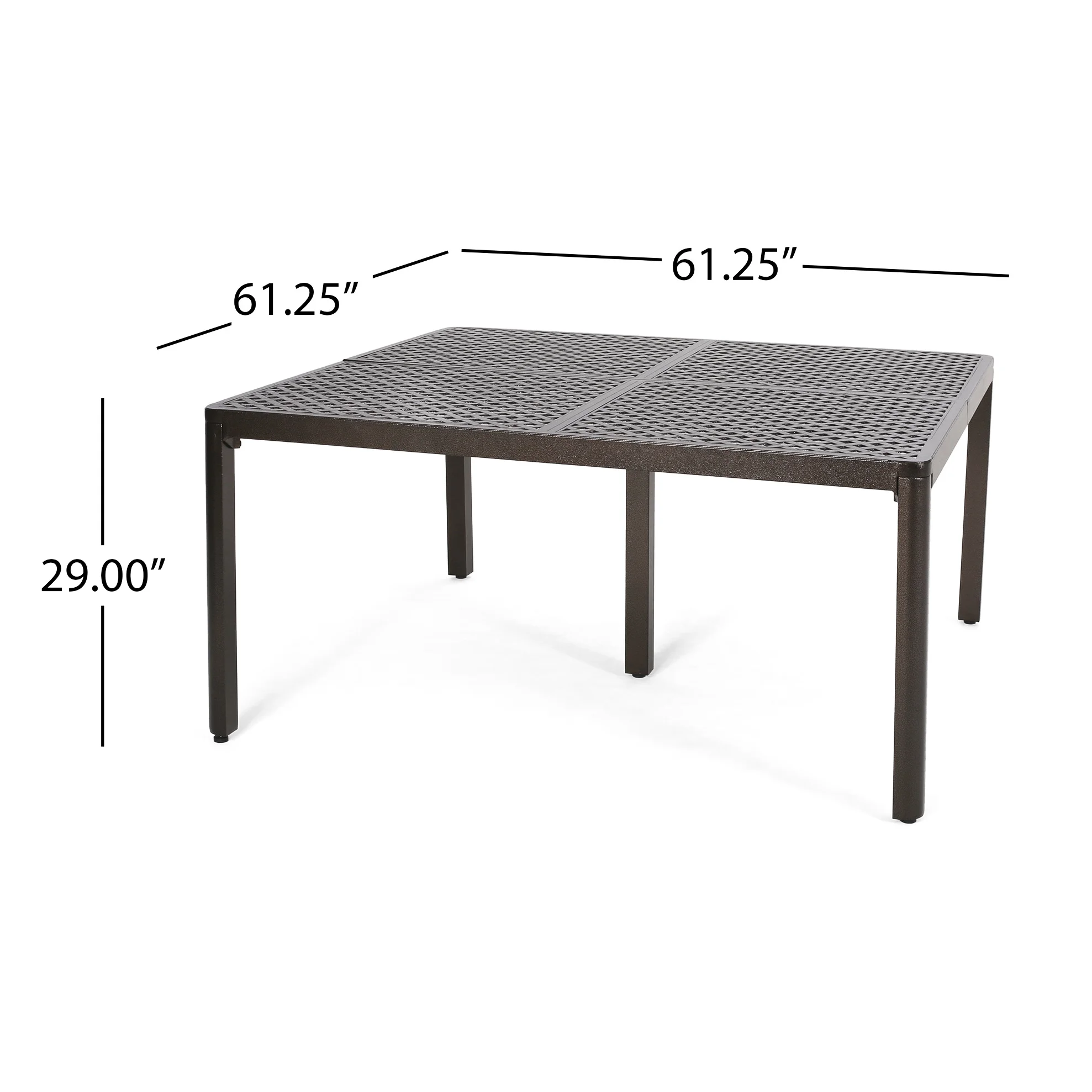 Modern Aluminum Dining Table, 61.25