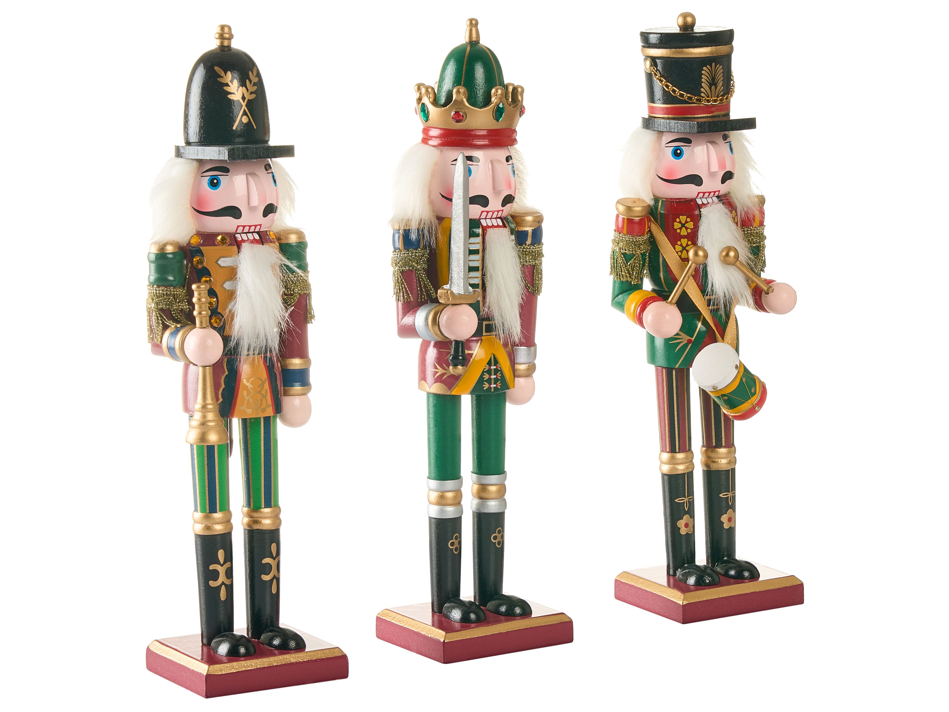 Set of 3 Figurines LJUSNAN Nutcracker 30 cm Dark Green