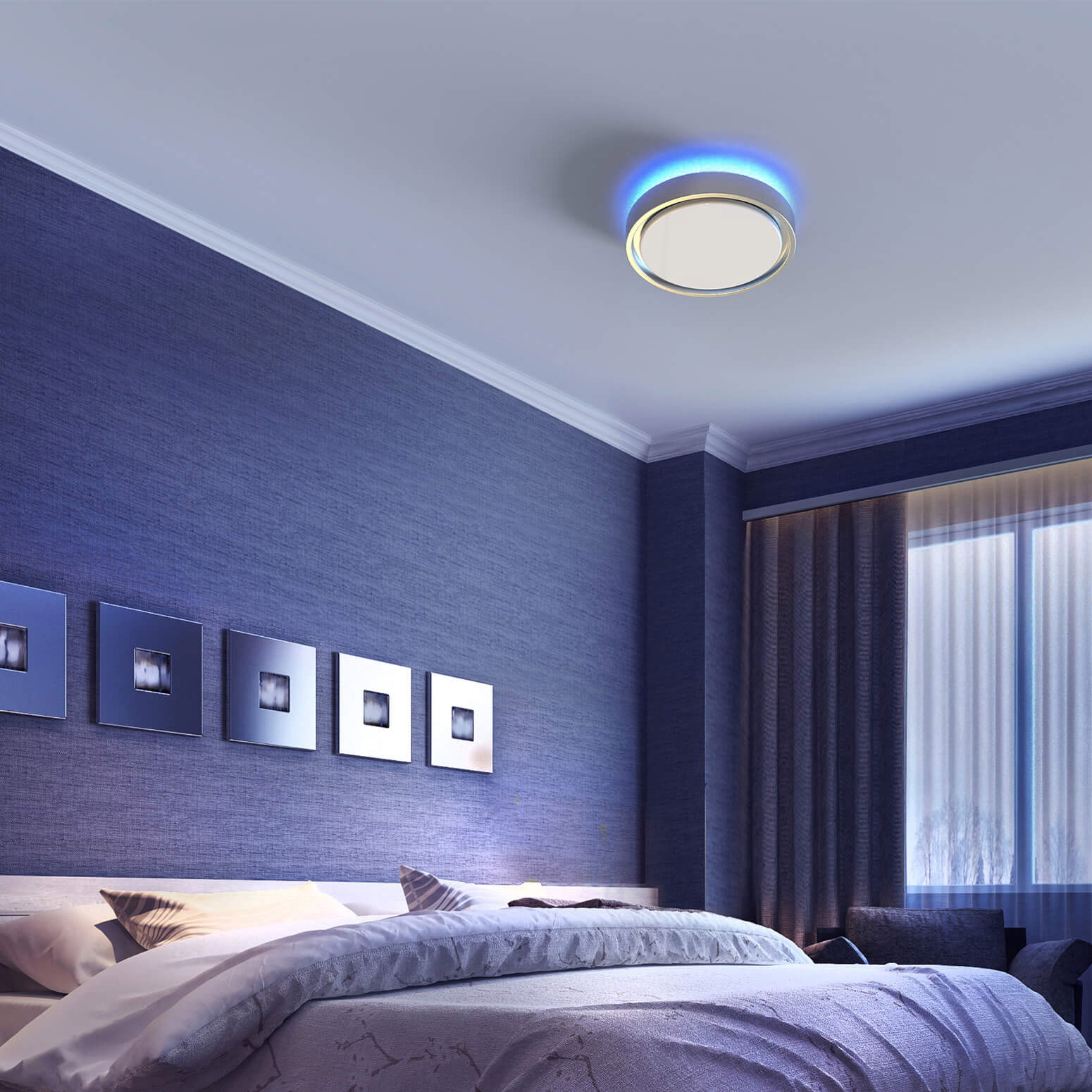 KODA 14' LED Ceiling Light with Mood Lighting and Motion Sensor - Image 3