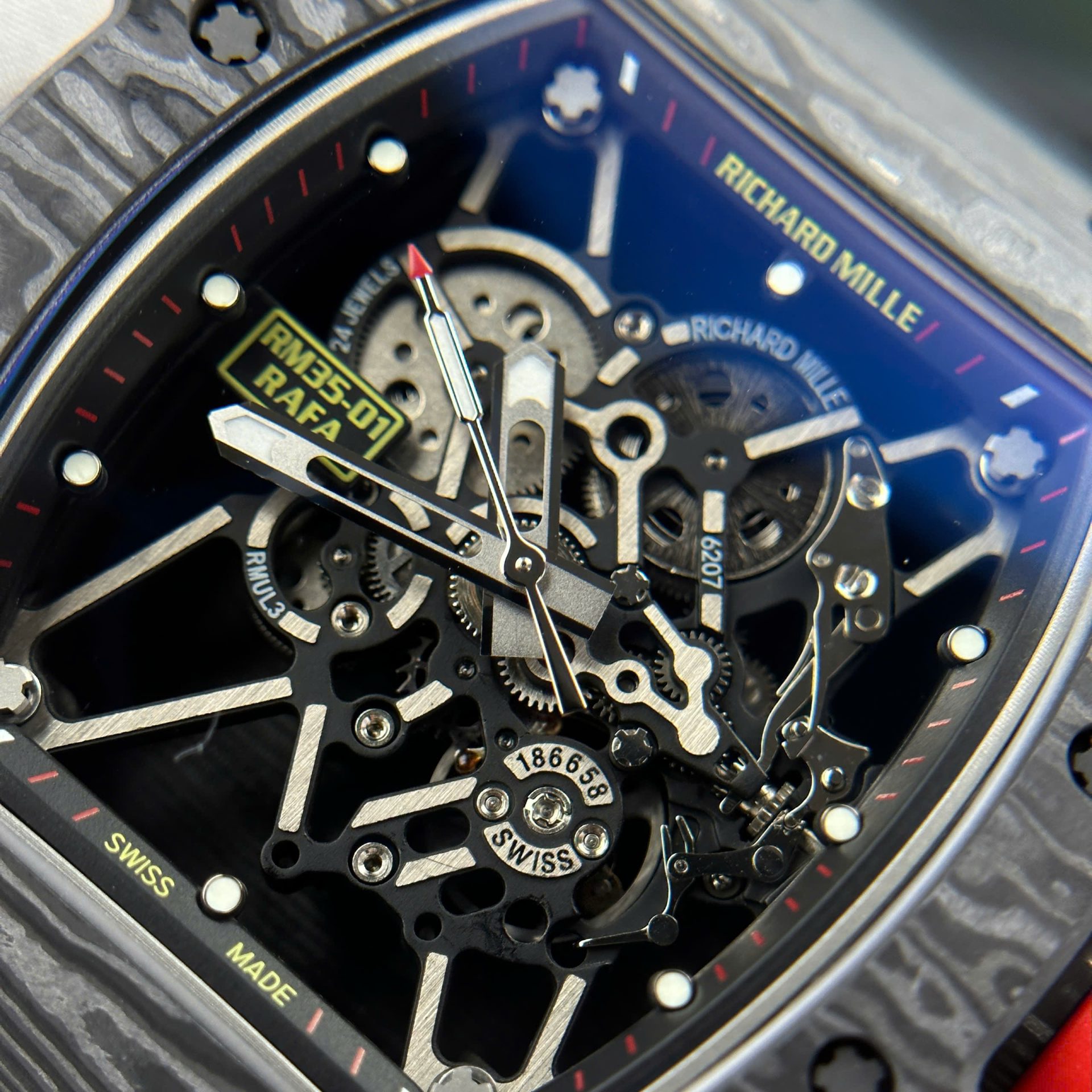 Richard Mille RM35-01 Replica Watch Carbon Case Fabric Nato StrapBBR Factory 44,5x50mm - Top club