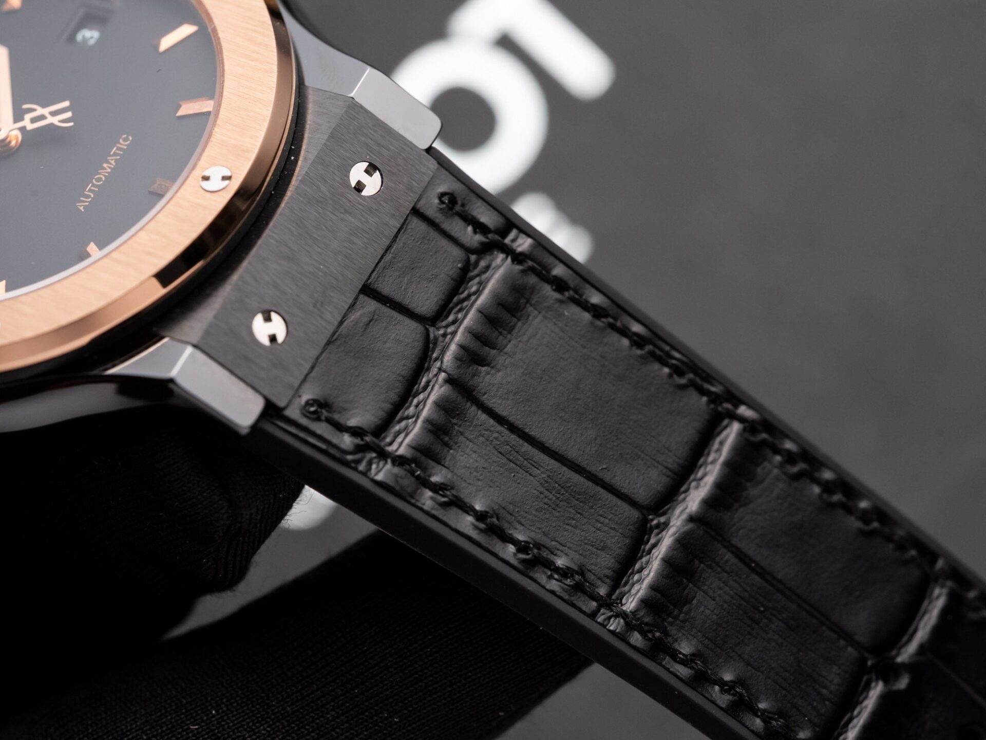Hublot Classic Fusion Ceramic Demi Rose Replica Watch Leather Strap GSF 42mm - Top club