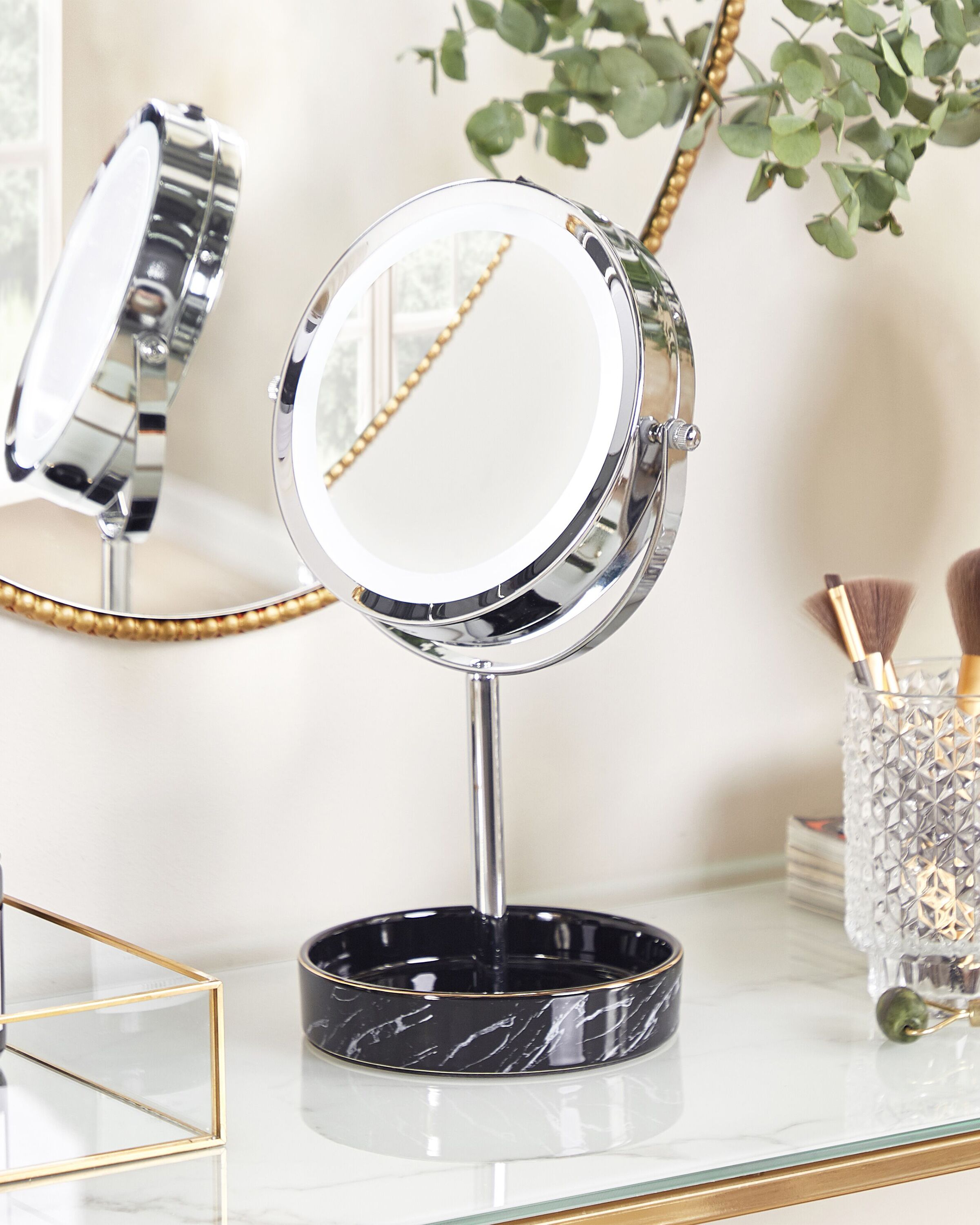 Makeup Mirror LED SAVOIE Black/ Silver