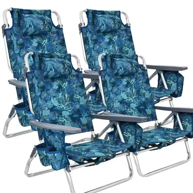 CraftPorch 4-Pack Folding Beach Chairs With 5-Position Recline - Image 10 CraftPorch 4-Pack Folding Beach Chairs With 5-Position Recline - Image 10