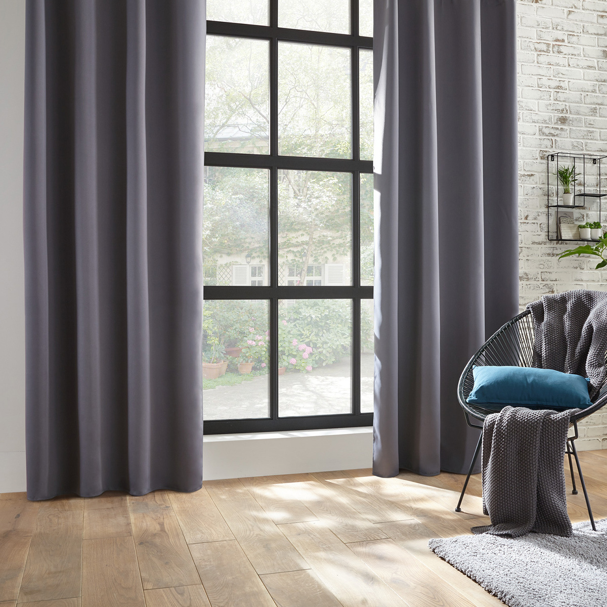 Blackout curtain Slate grey, 140x260 cm