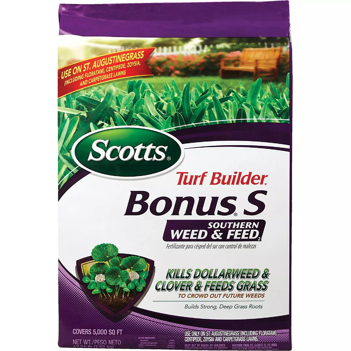 Scotts Turf Builder Bonus S Southern Weed & Feed 18.62 Lb. 5000 Sq. Ft. Weed Killer Plus Lawn Fertilizer