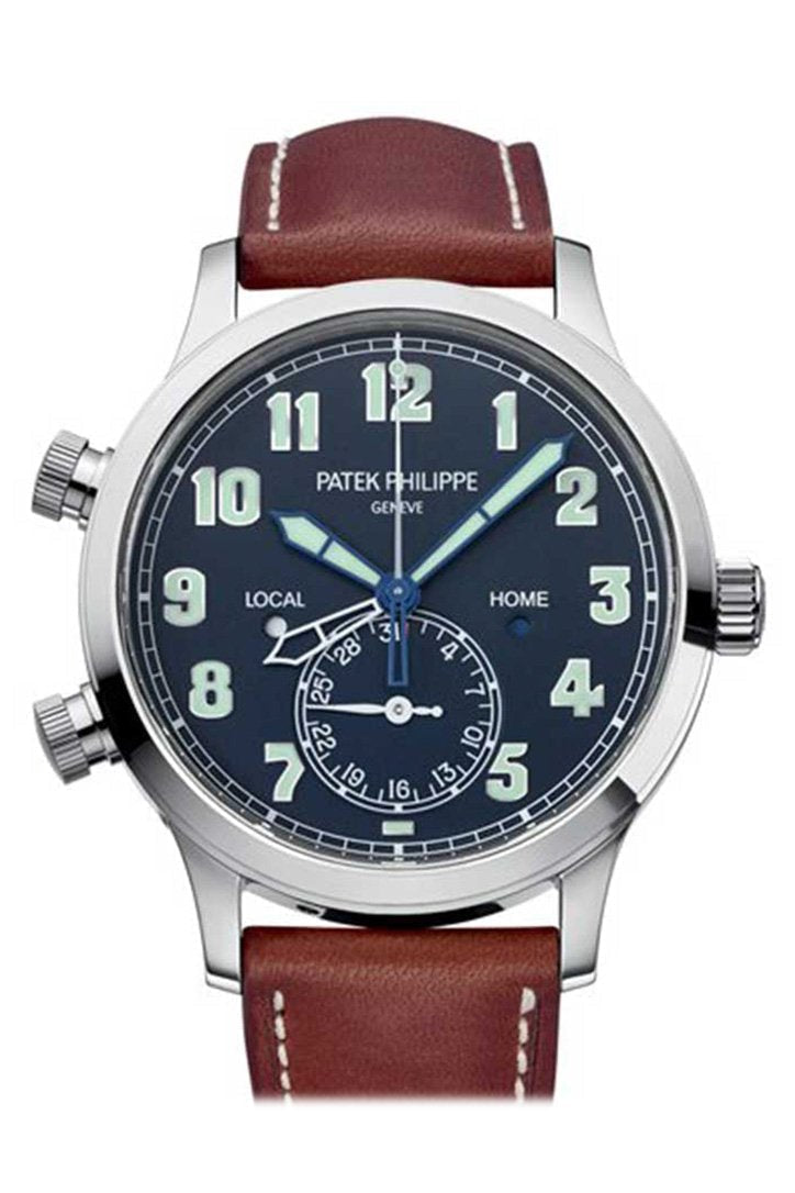 Patek Philippe Complications Calatrava Pilot Travel Time Blue Dial Mens Watch 5524G-001(1:1 replica) - Top club