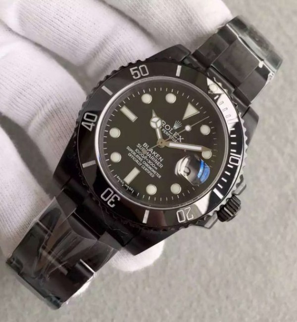 Replica Rolex Blaken Submariner 116610 PVD Black Dial PVD Bracelet A2836 - Elite Watch Atelier