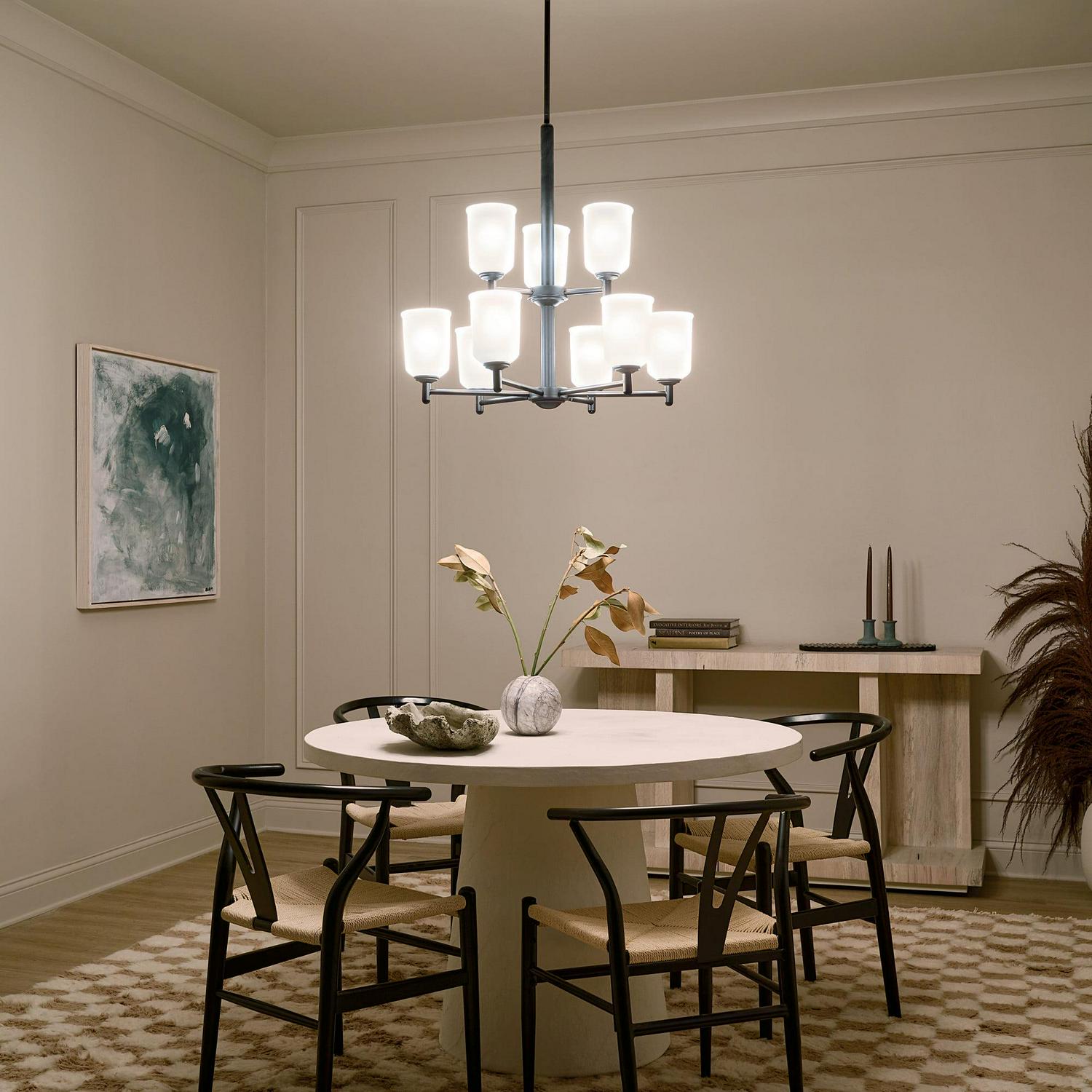 43672BK-Kichler Lighting-Shailene - 9 light 2-Tier Chandelier - 26.25 inches wide-Black Finish -Traditional Installation