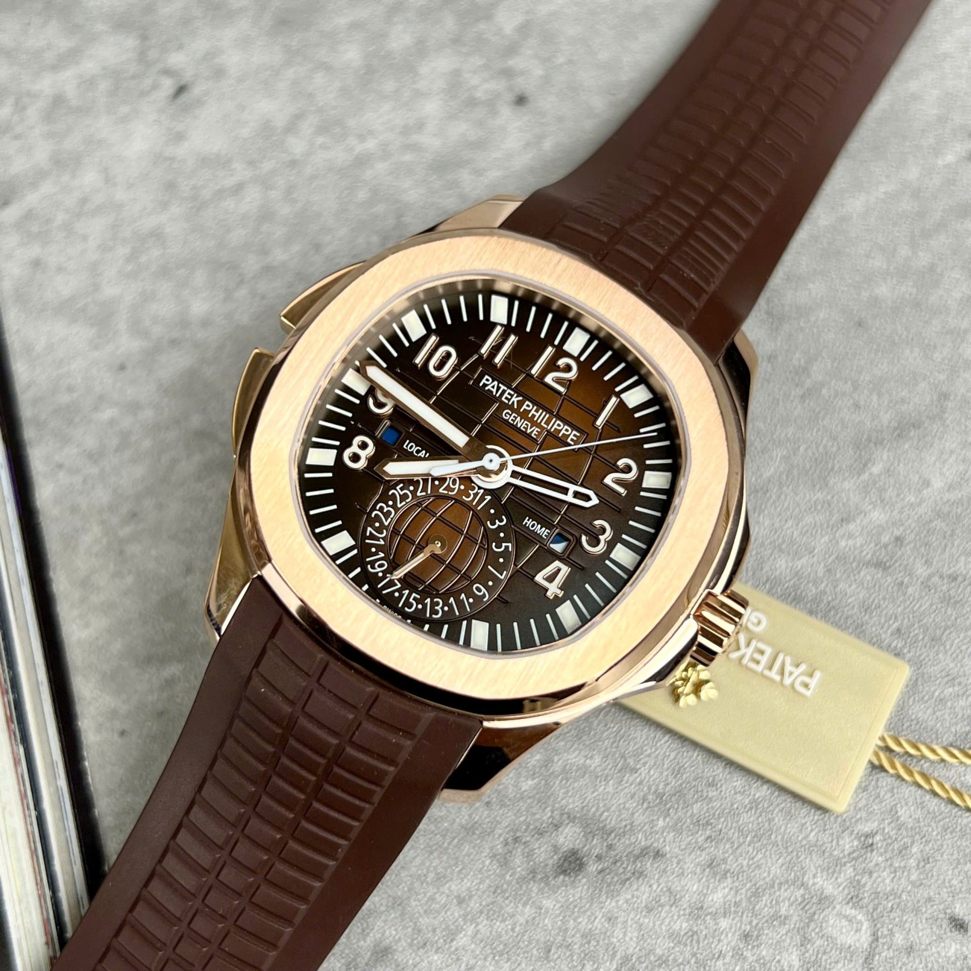 Patek Philippe Aquanaut 5164 Brown Dial Custom 18K Gold Wrapped 40.8mm - Elite Watch Atelier