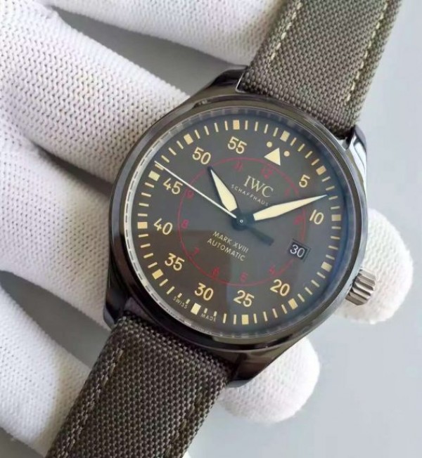 Replica IWC MKF Mark XVIII IW324702 Gray Dial Nylon Strap A2892 - Elite Watch Atelier