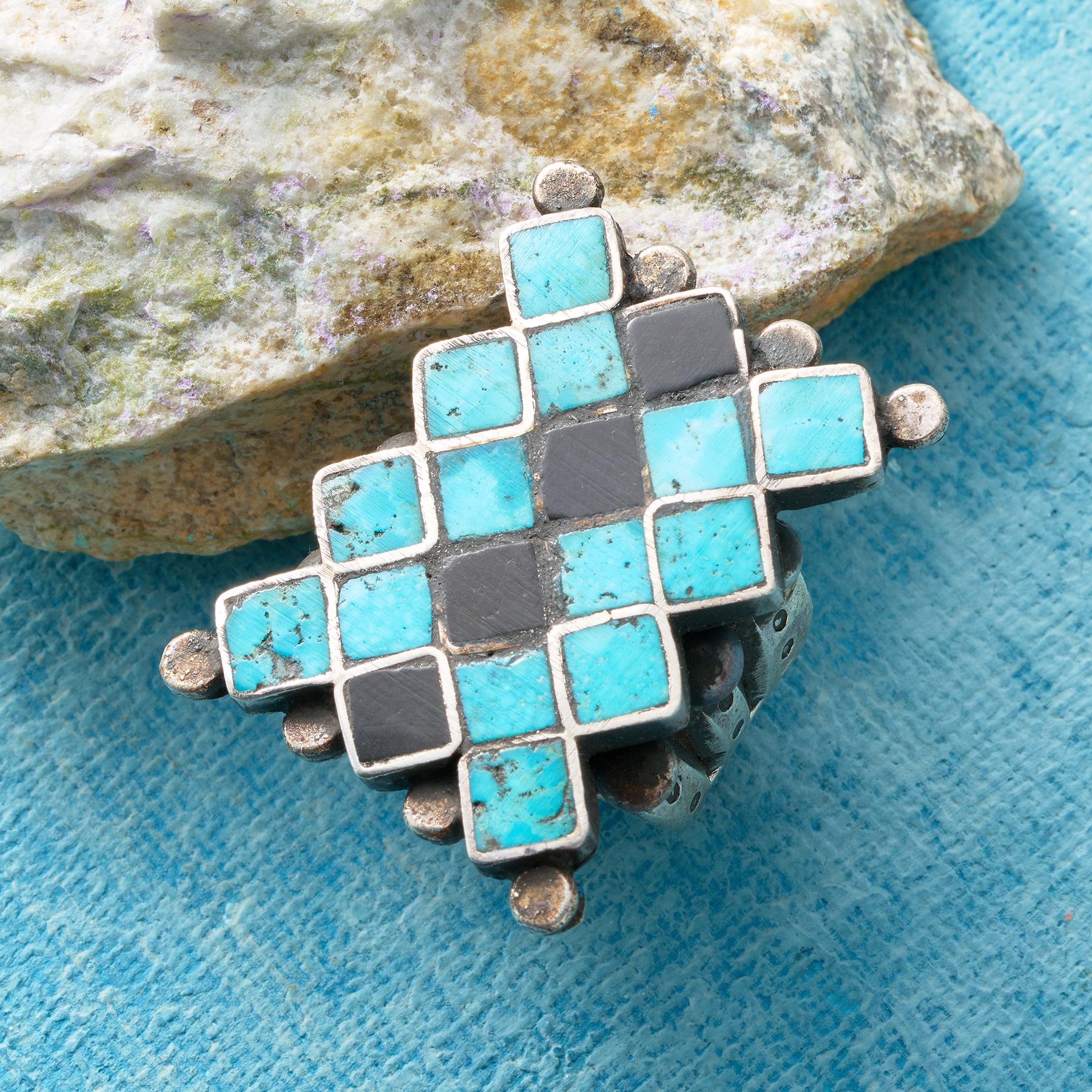 Checkerboard Inlaid Ring - Sundance Clothing