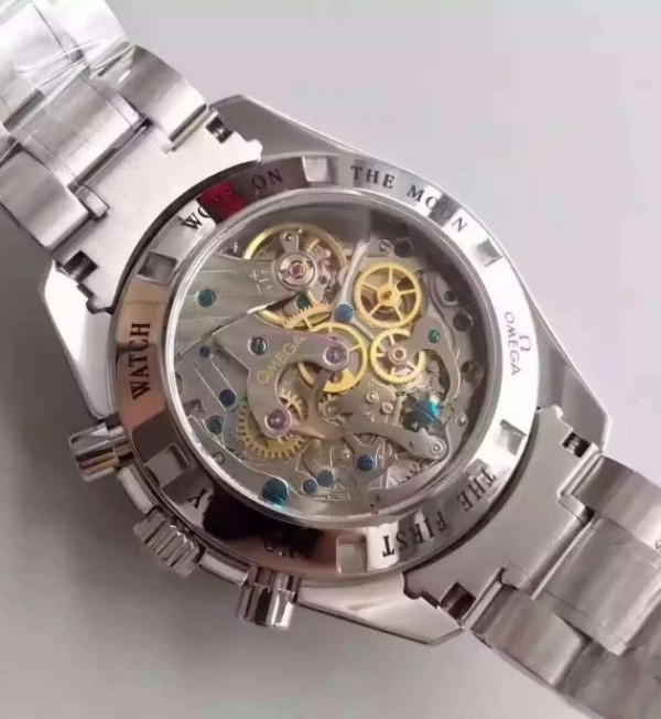 Replica Omega Speedmaster MoonWatch Black Dial SS Bracelet Manual Winding Chrono Movement - Top club