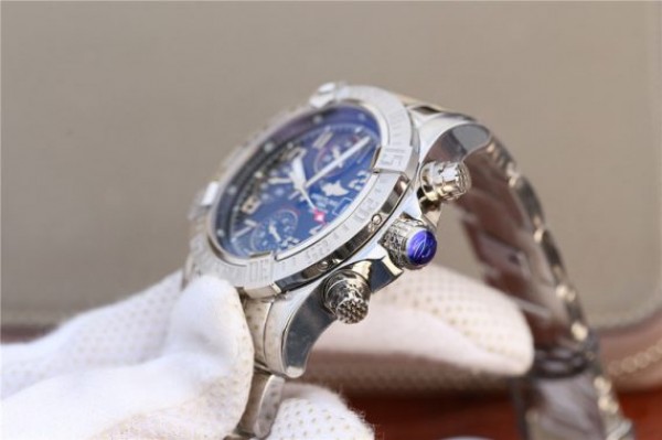 Replica Breitling Avenger II Chronograph 43mm SS GF Black Dial SS Bracelet A7750 - Top club