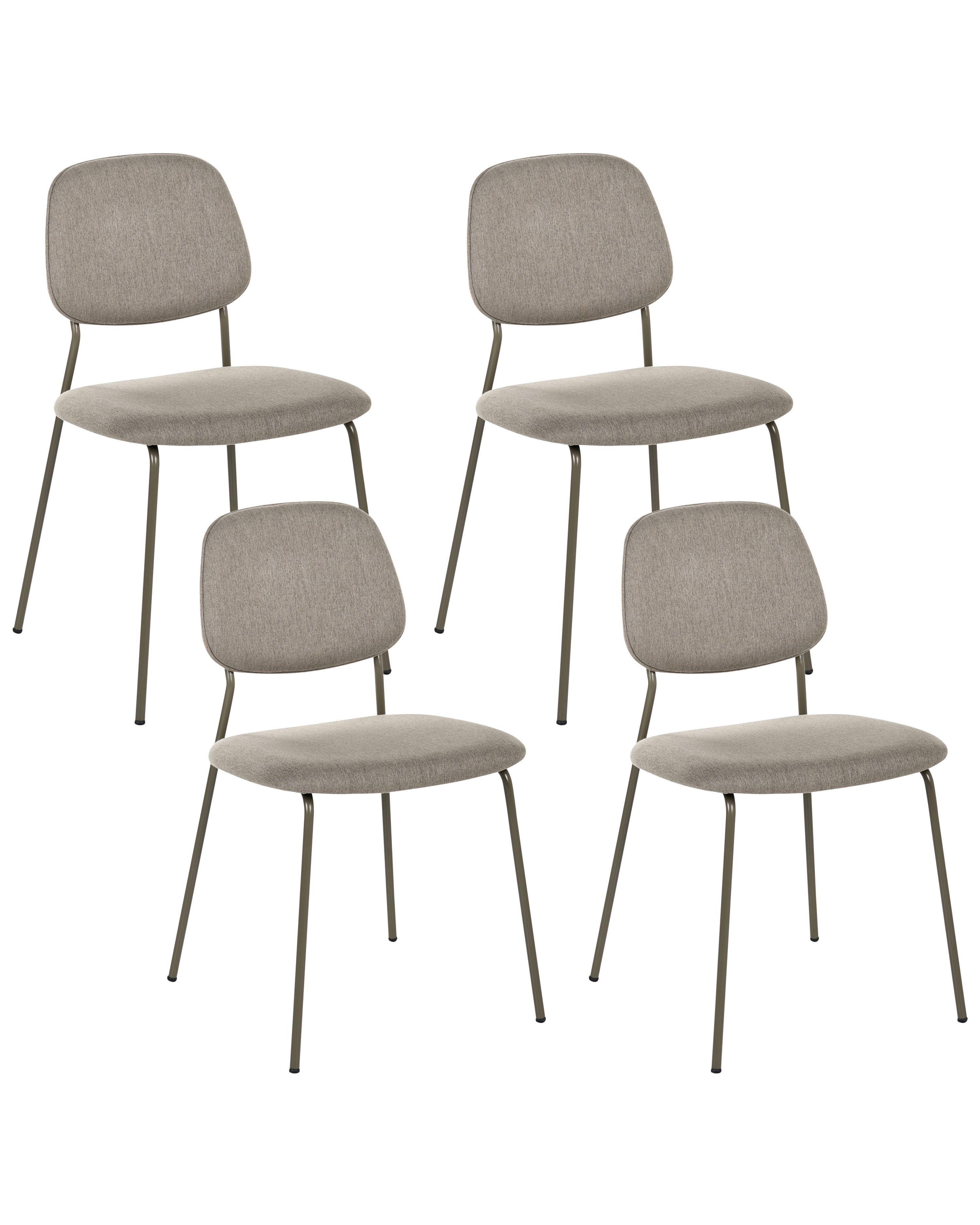 Set of 4 Dining Chairs RILEY Fabric Taupe