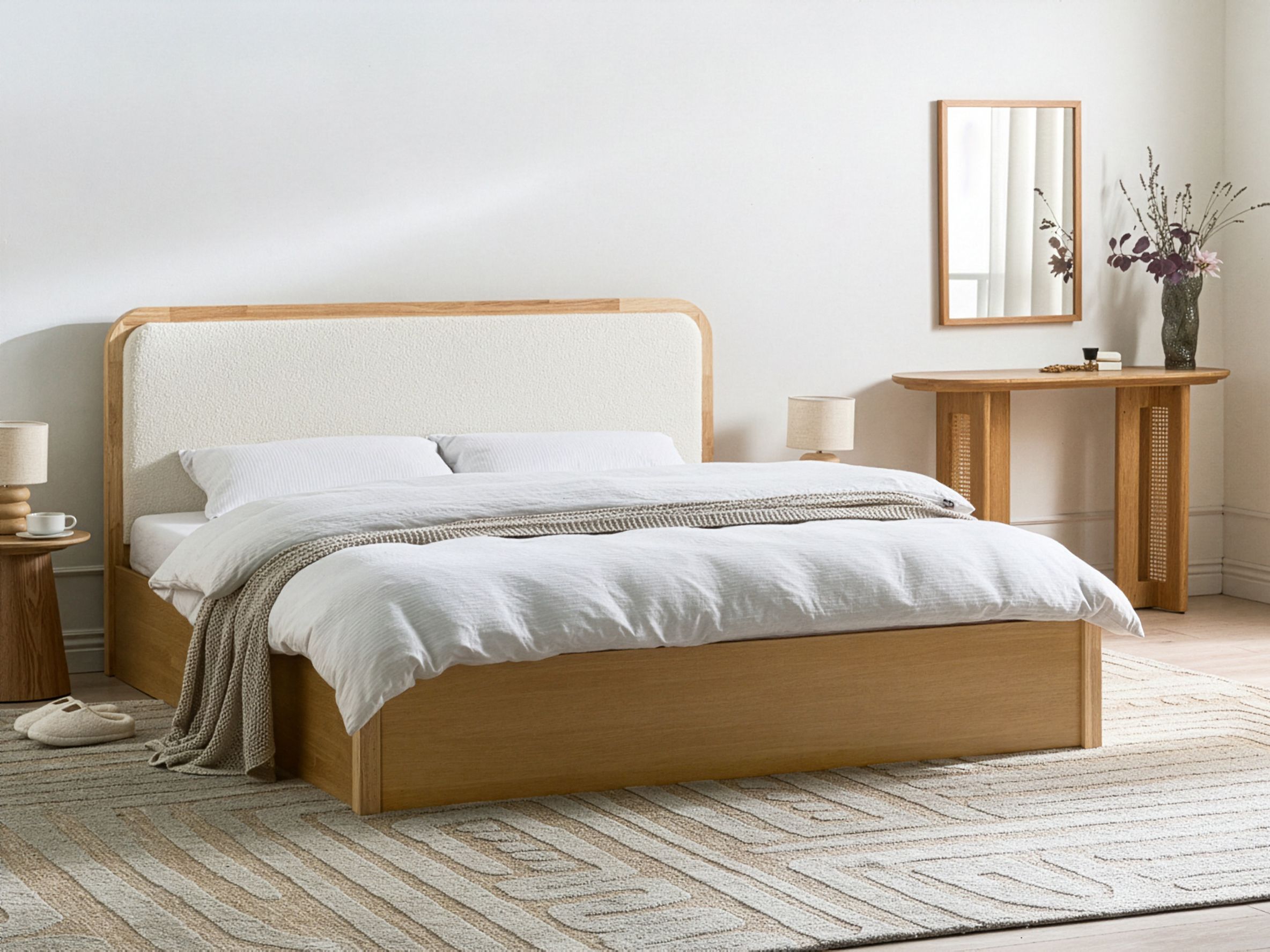 Ottoman Bed PEROUGES 180 x 200 cm (EU Super King) Light Brown