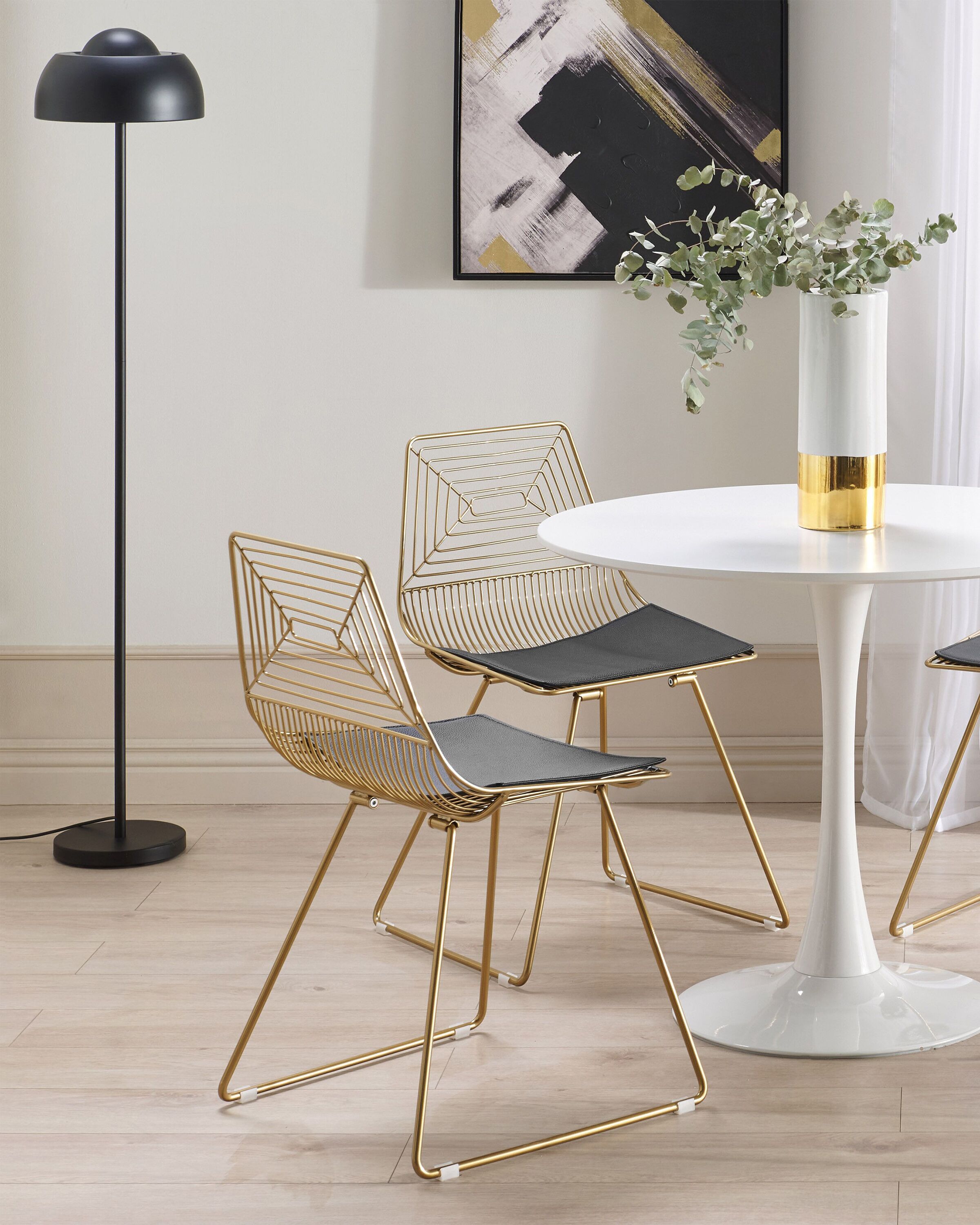 Set of 2 Dining Chairs BEATTY Metal Gold