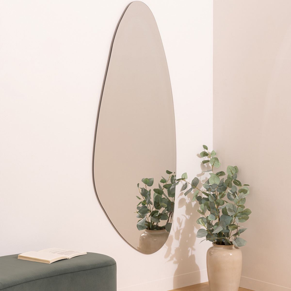 "Aidan" organic bevelled mirror 142x60 cm