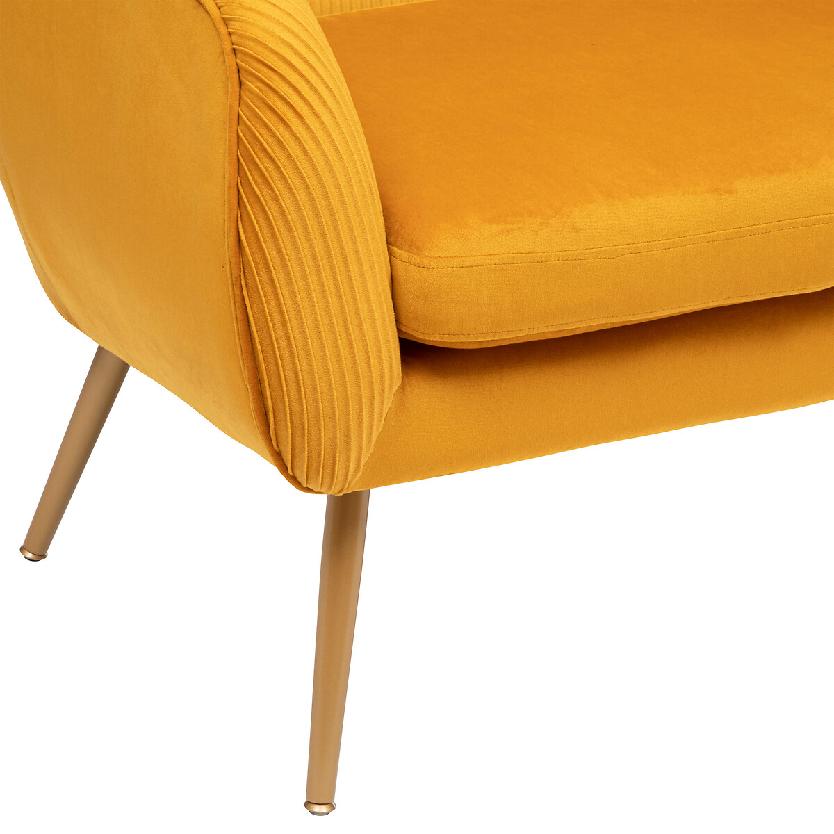 2-seater bench "Solaro" Velvet, ochre yellow, 2-seater