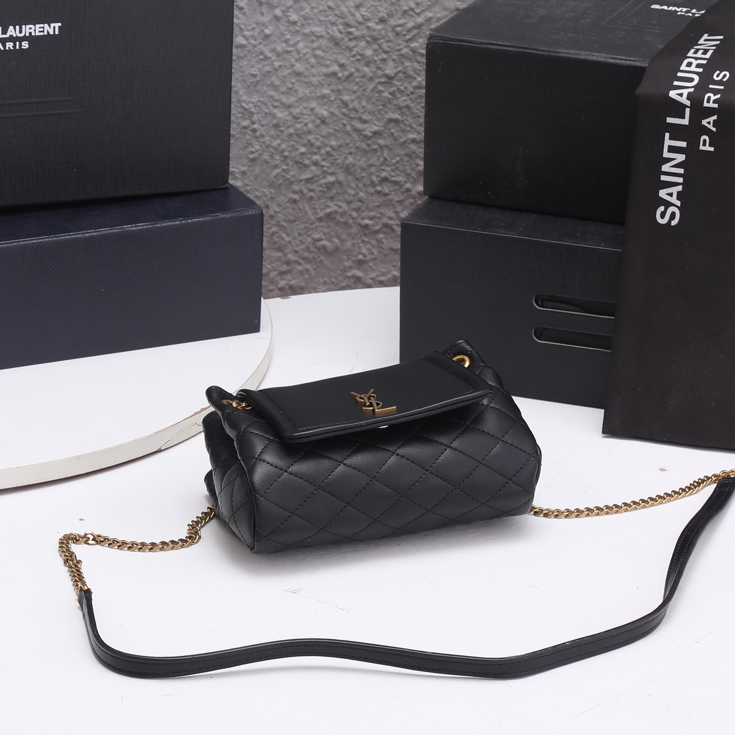 Replica Ysl Mini Nolita Bag In Lambskin- Black/White1:1High-quality replica
