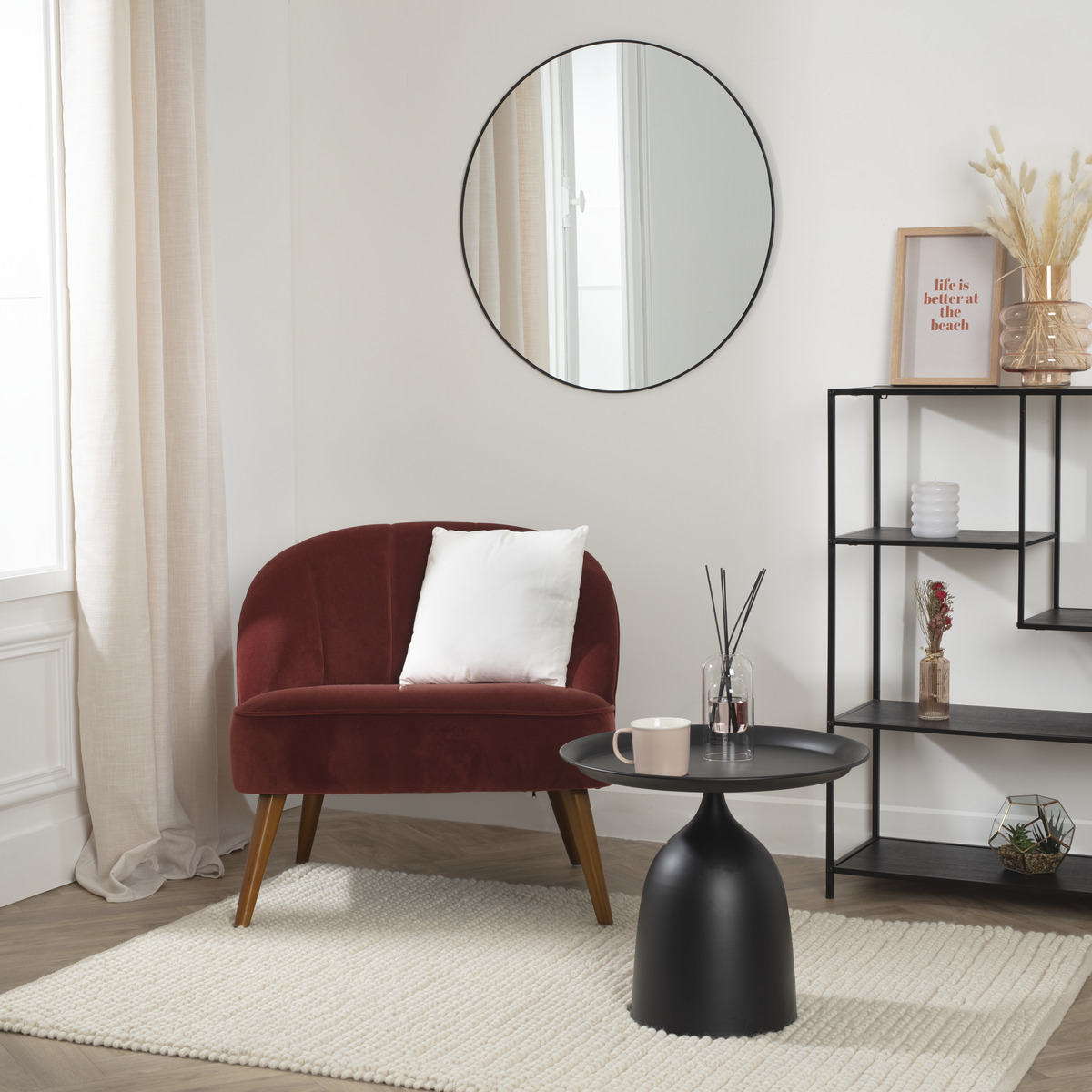 Armchair "Naova" Velvet, Terracotta Pink