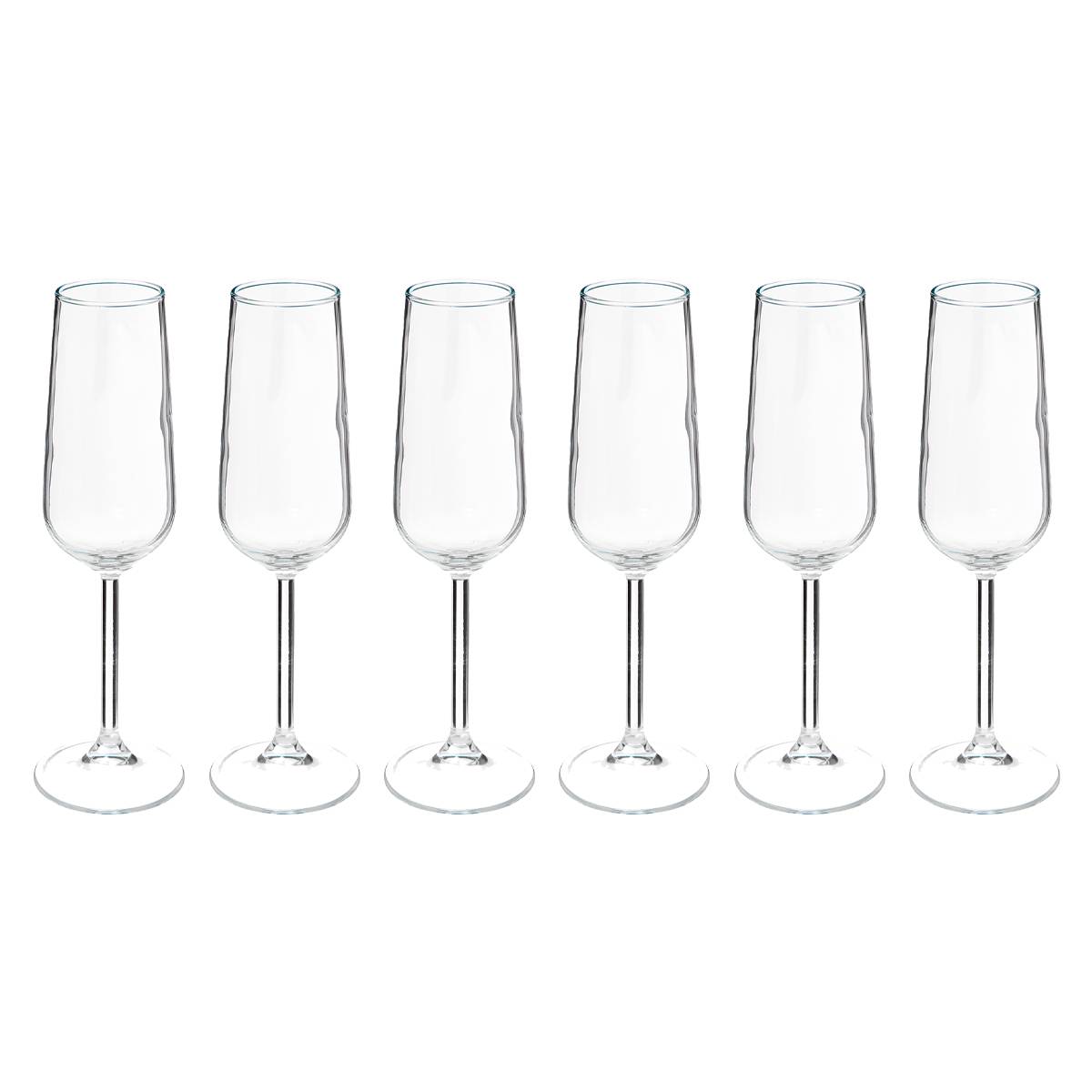 Set of 6 "Nora" flutes 220 ml, Transparent
