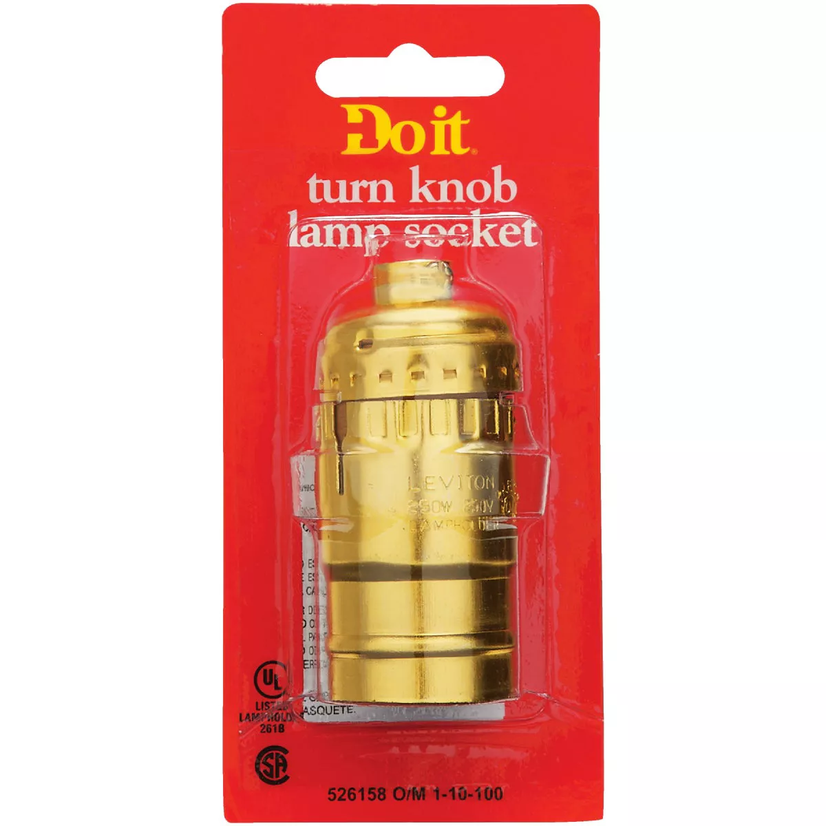Do it Turn-Knob Medium Base Brass Lamp Socket